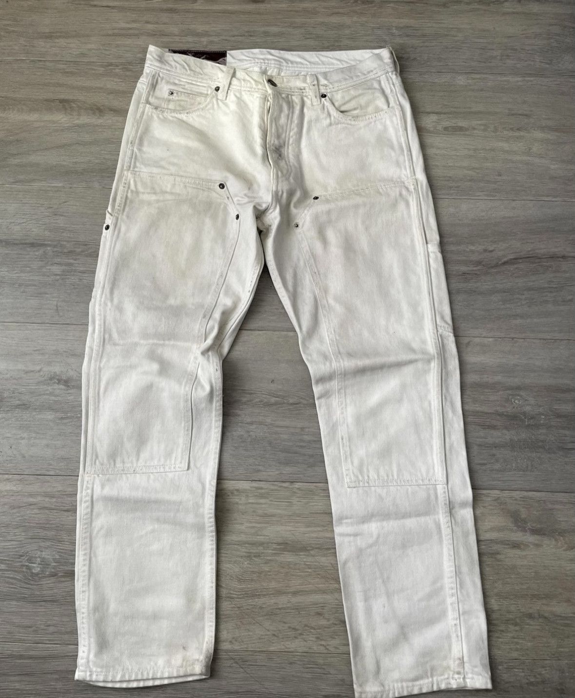 image of Enfants Riches Deprimes 22Fw White Lumberjack Pants, Men's (Size 32)