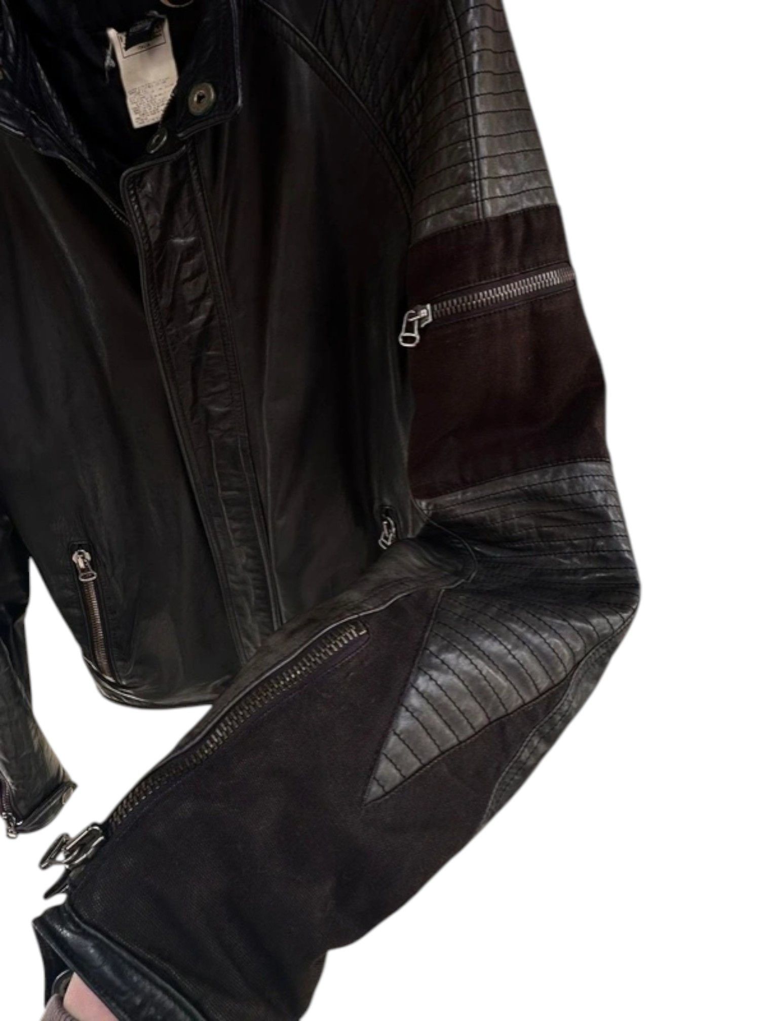 Just Cavalli Just Cavalli Paneled Moto Leather Jacket Size US L / EU 52-54 / 3 - 5 Thumbnail
