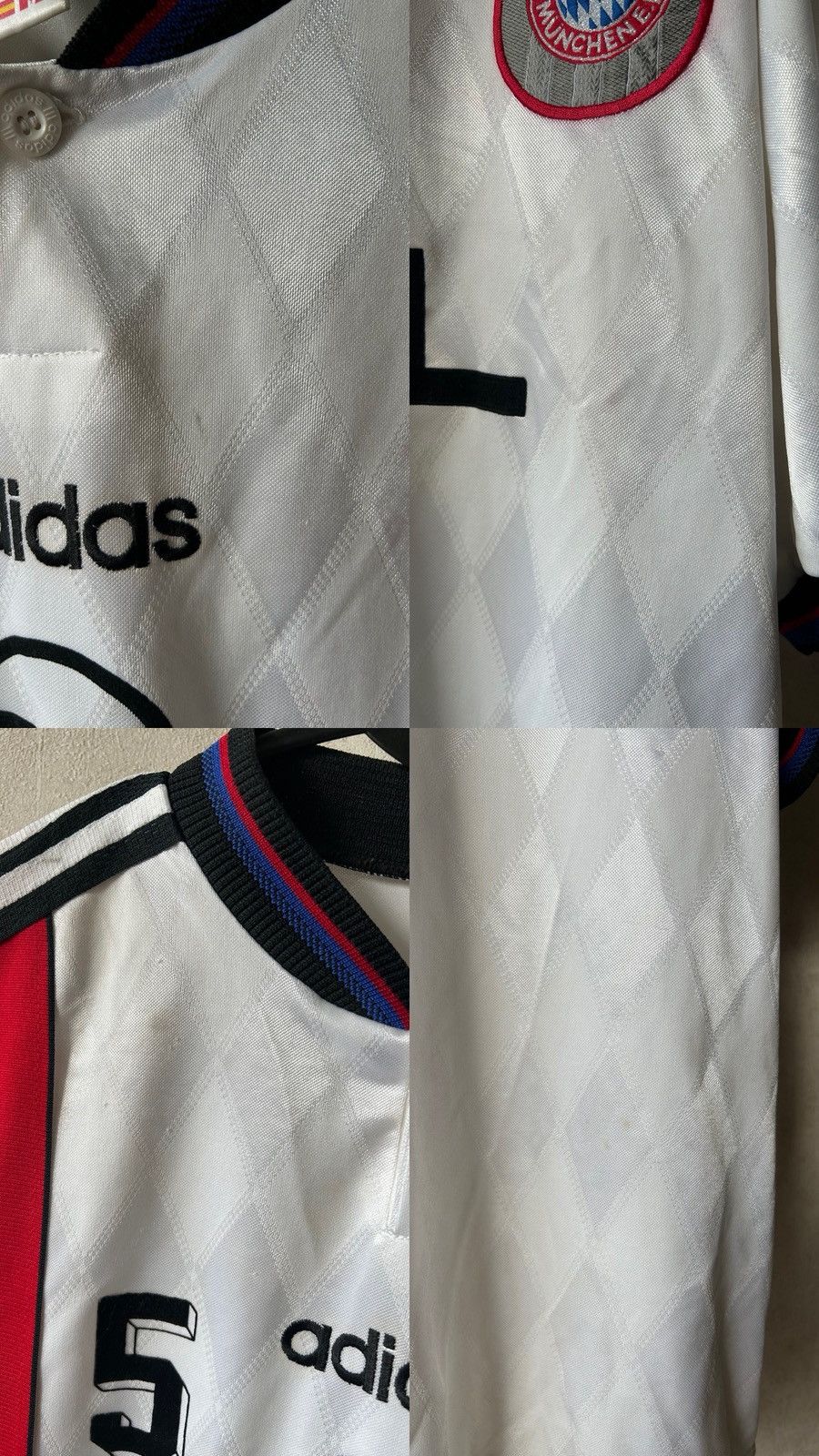 Adidas Adidas Bayern Munich 1996/1998 Away Soccer Jersey Size US XL / EU 56 / 4 - 12 Thumbnail
