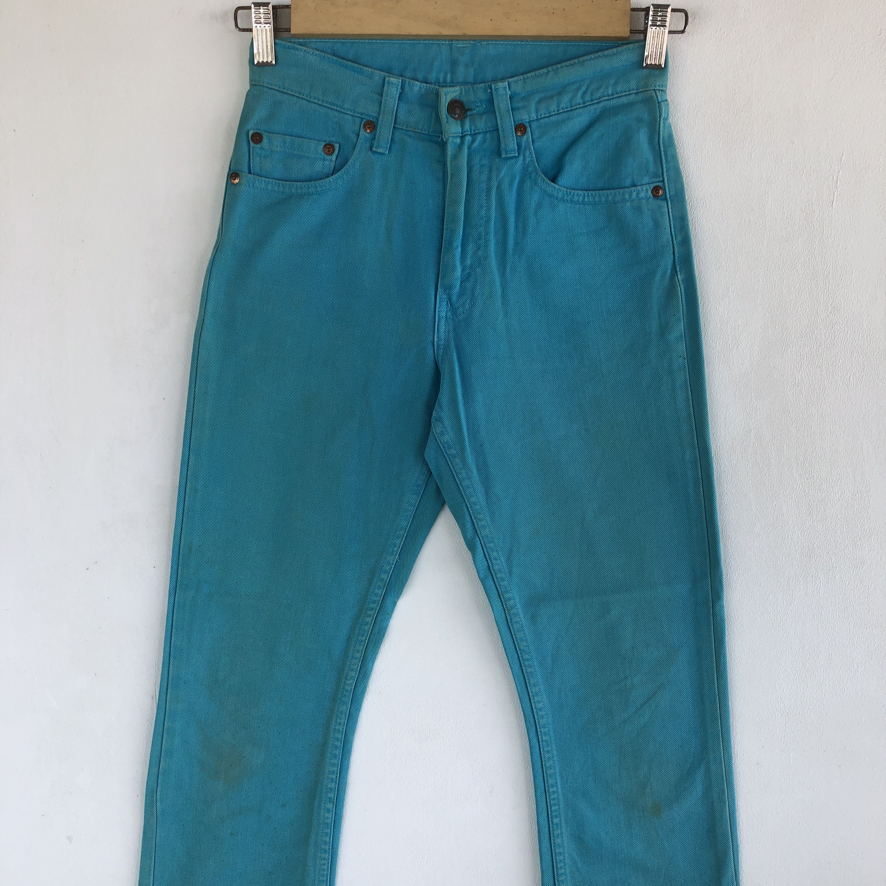 Levi's Vintage Levis 554 Jeans Turquoise Levi's 554 Denim Pants Size 24" / US 00 / IT 34 - 3 Thumbnail