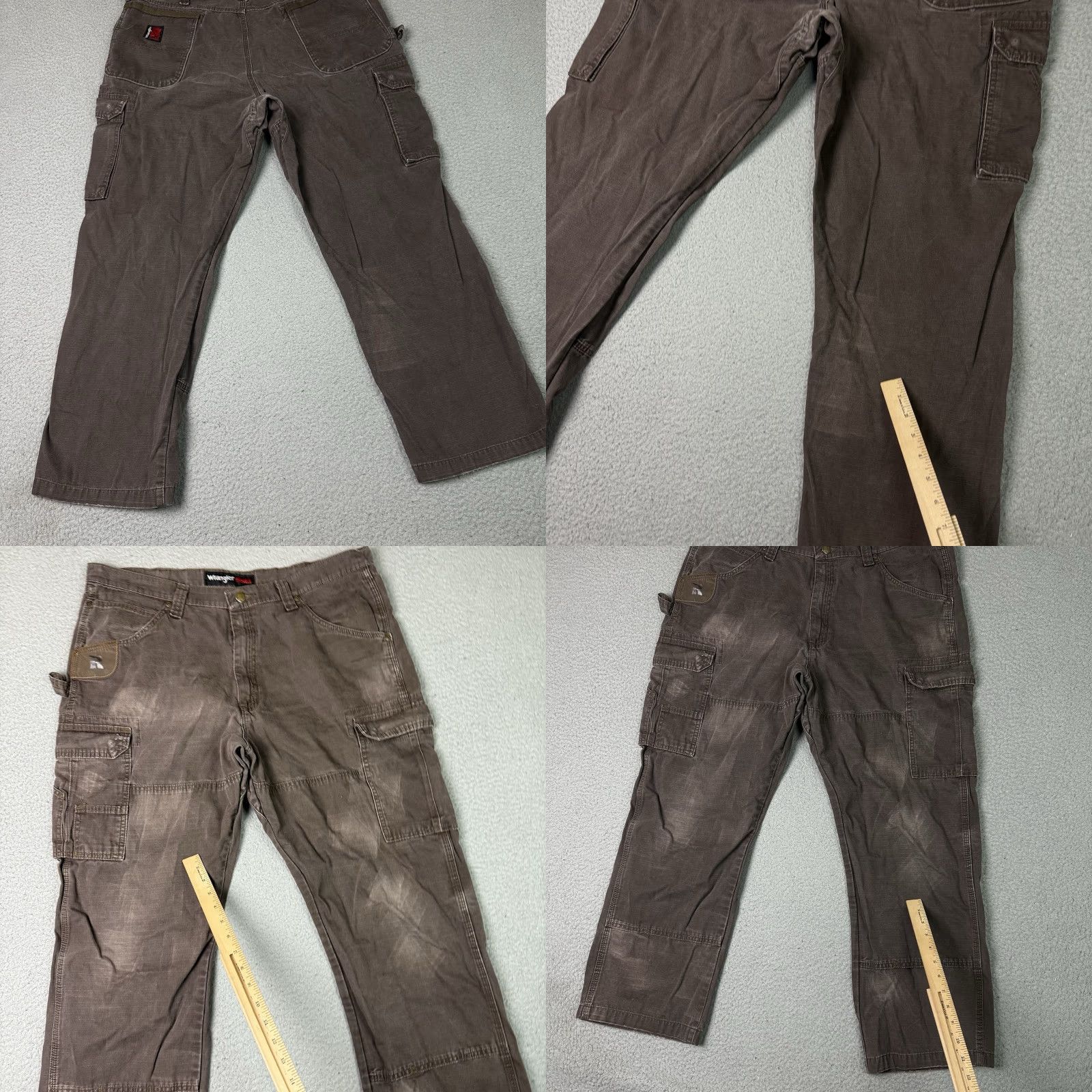 Wrangler VINTAGE Wrangler Cargo Pants Mens 38x30 Brown Ripstop Riggs Workwear Canvas Utility Size US 38 / EU 54 - 8 Thumbnail