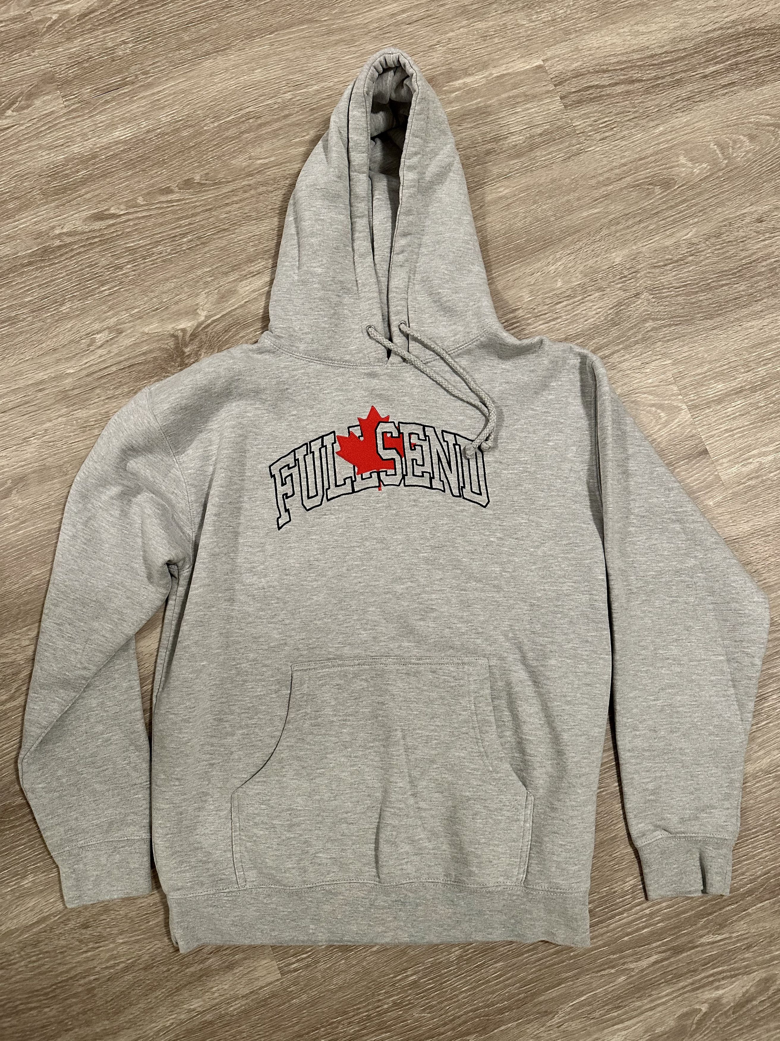 image of Full Send By Nelk Boys “Oh Canada” Full Send Hoodie in Grey, Men's (Size Medium)