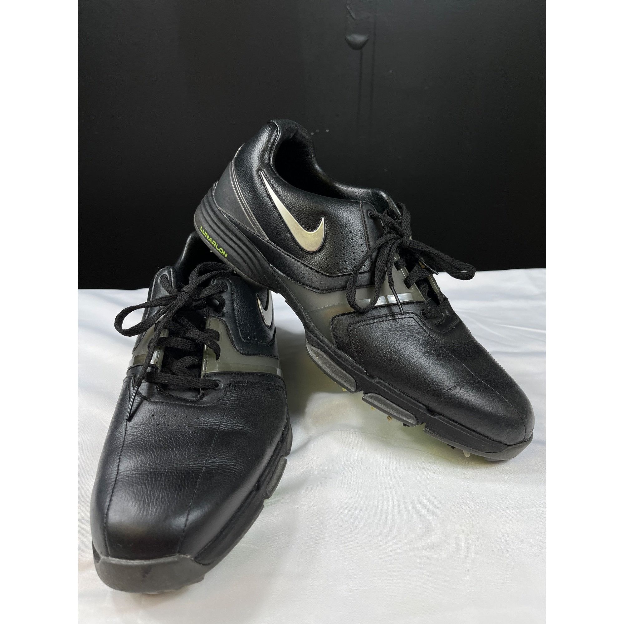 Nike Nike Mens Black Lunarlon Leather Golf Shoes Size 11 SKU 7294 Size US 11 / EU 44 - 1 Thumbnail