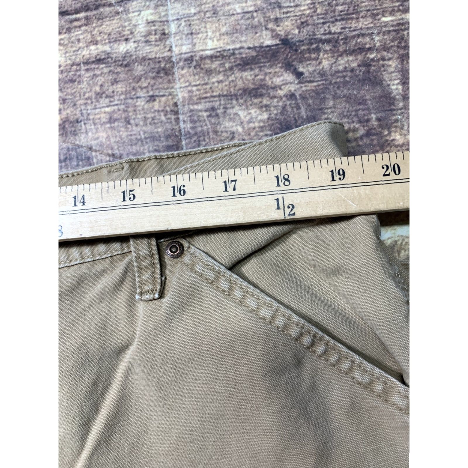 Wrangler Wrangler Carpenter Pants Mens 40 x 30 Tan Cotton Pockets Hammer Loop Waist 40 Regular Inseam 30 Denim Canvas Workwear Casual Pants Size US 40 / EU 56 - 6 Thumbnail