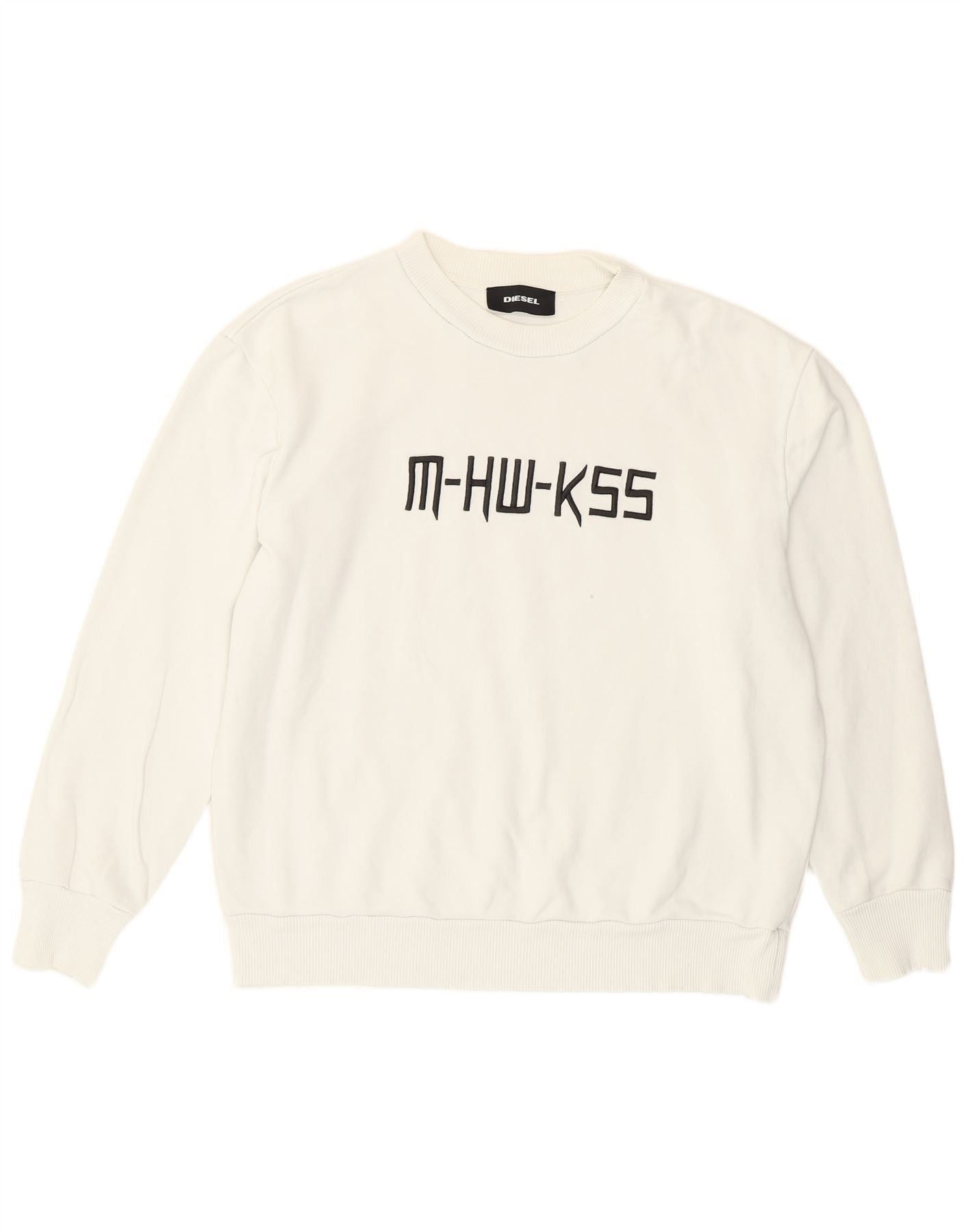 Diesel Mens Graphic Sweatshirt Jumper Small White Cotton Size US XL / EU 56 / 4 - 1 Thumbnail