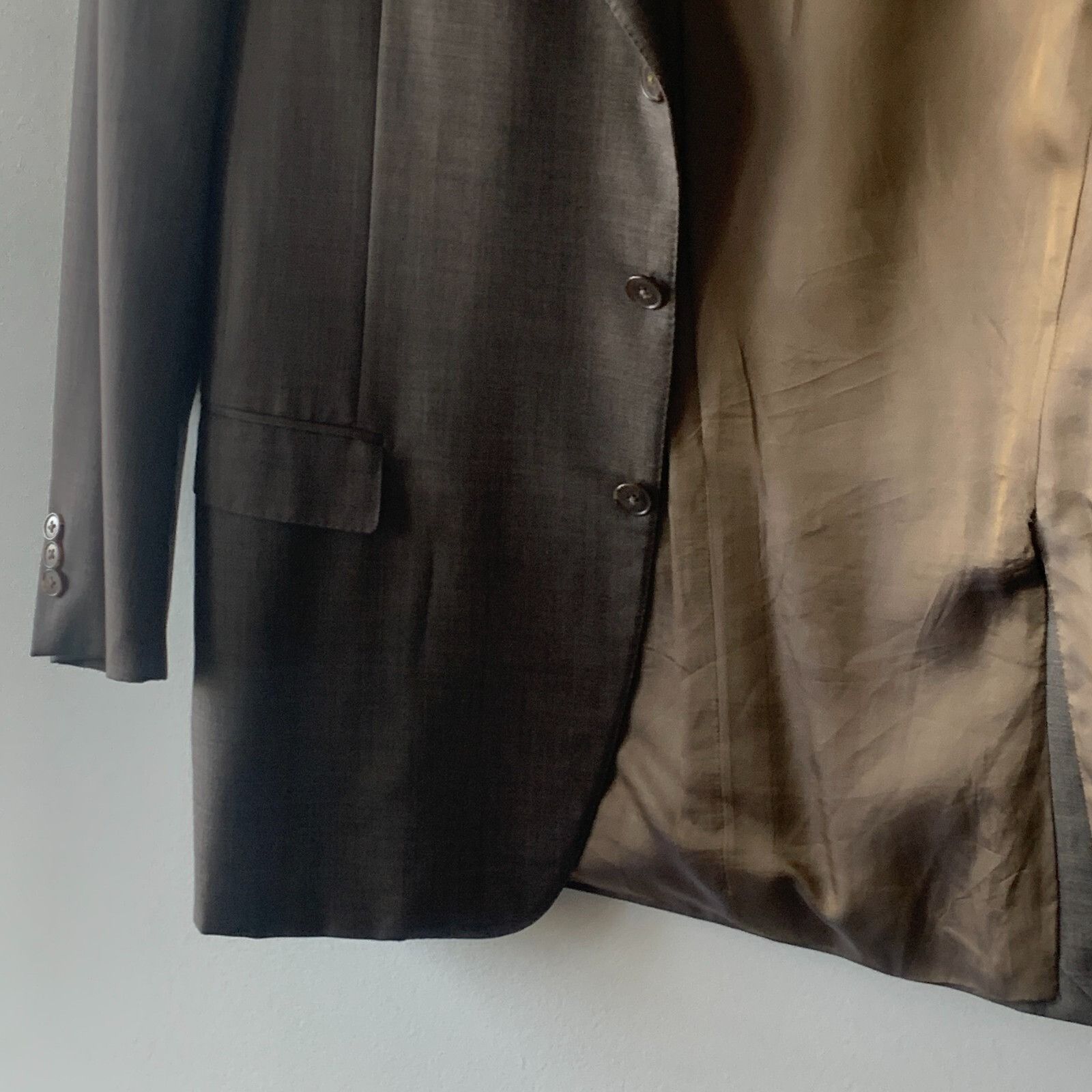 Ermenegildo Zegna Ermenegildo Zegna Sport Coat Men's 44 R Brown Suit Jacket Wo Size 44R - 19 Thumbnail