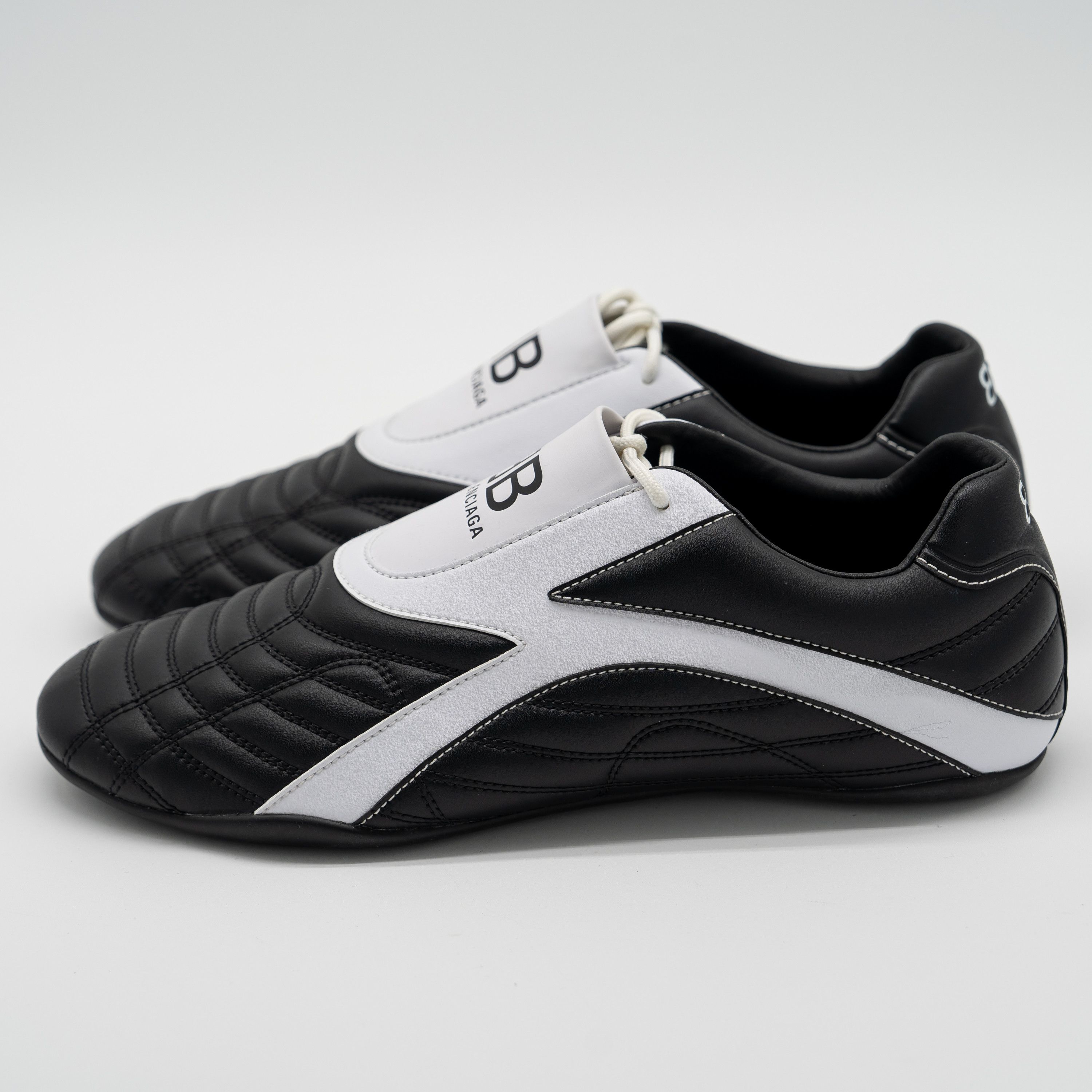 Balenciaga 44 - Balenciaga Zen Sneakers Black White Leather Size US 11 / EU 44 - 4 Thumbnail