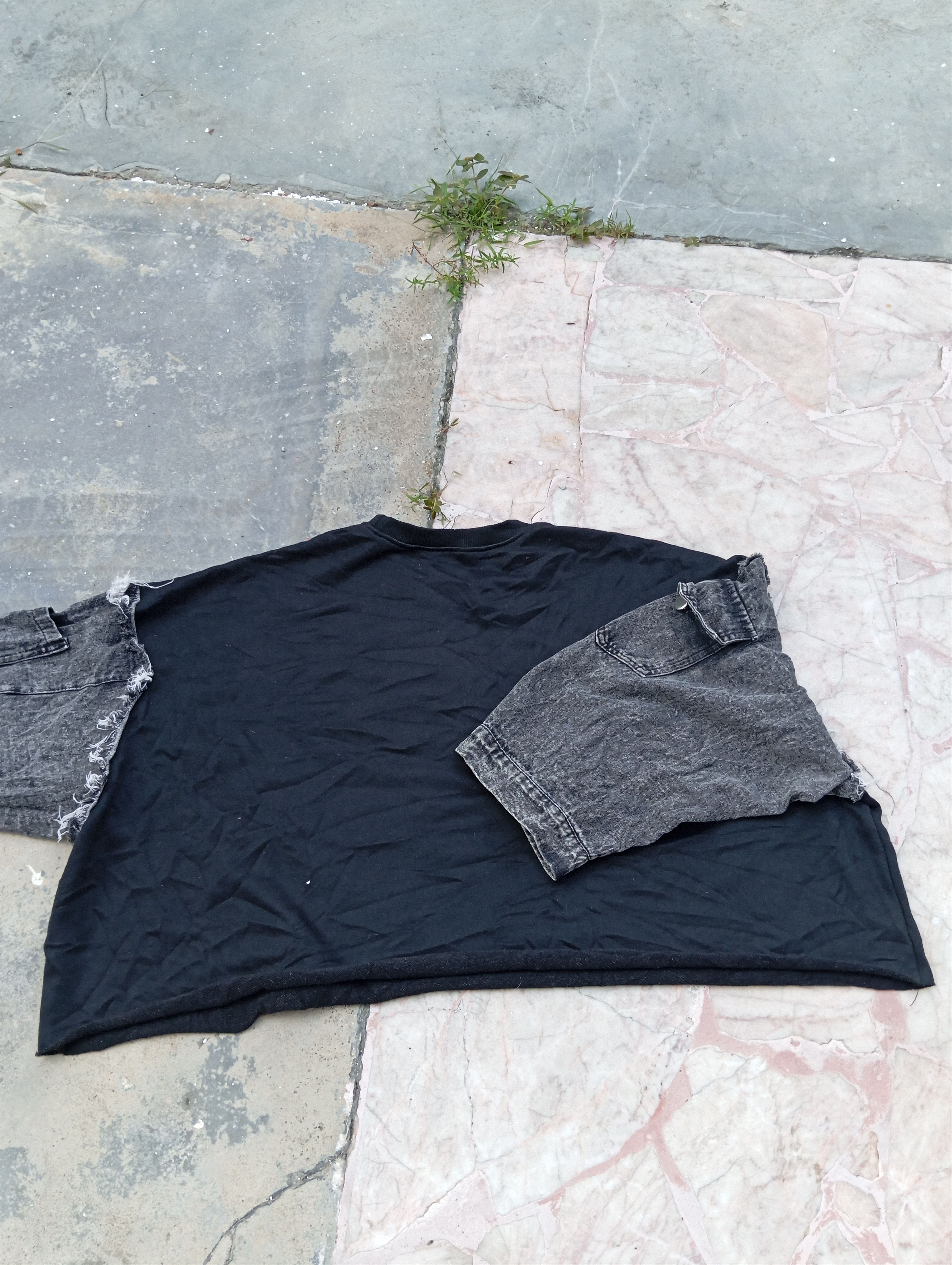 Japanese Brand Beautiful Croptop with denim sleeves Size XXL / US 16-18 / IT 52-54 - 7 Thumbnail