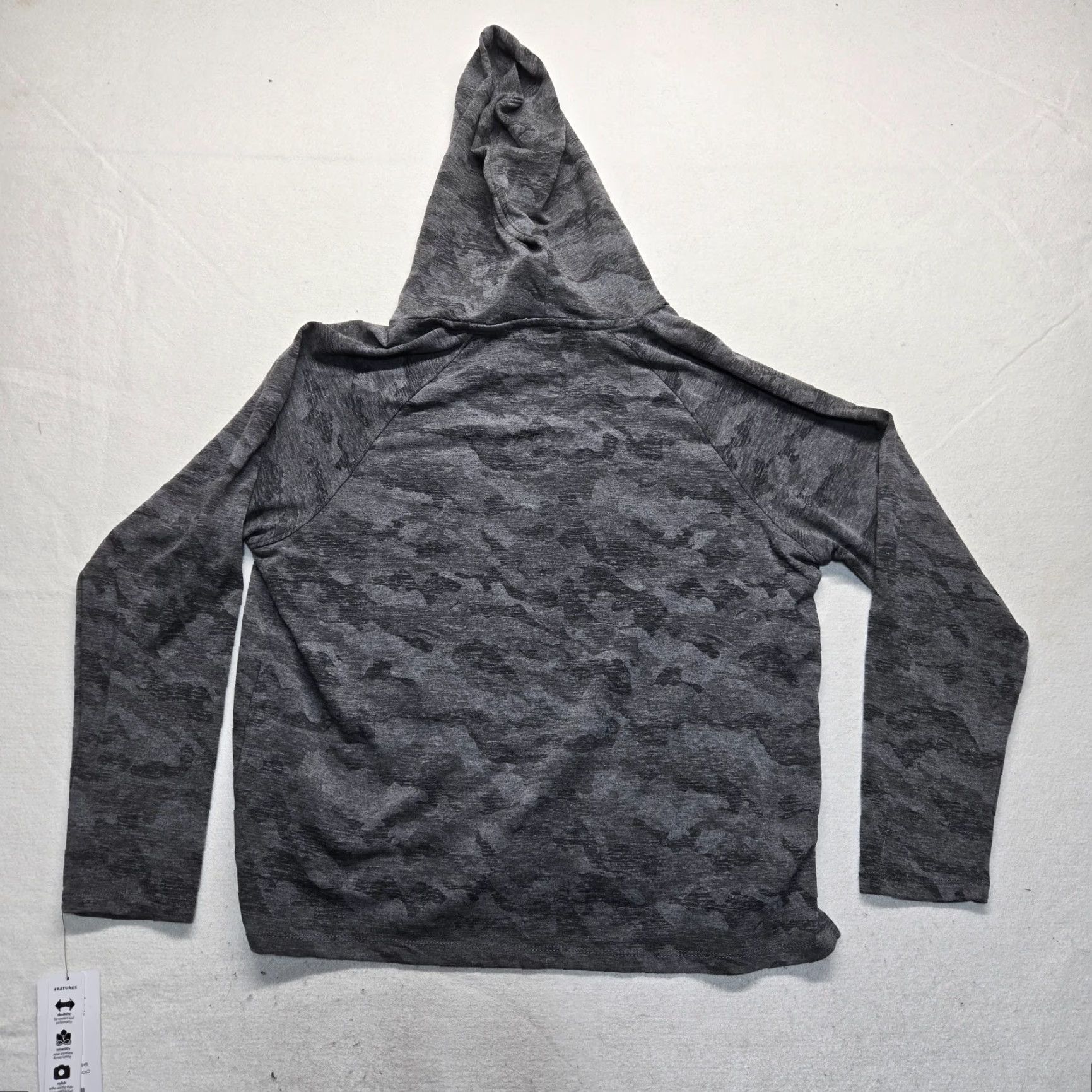 Vintage RBX Sweatshirt Women XL Gray Camo Active Pullover Long Sleeve Round Neck Knit Winter Fall Spring Slim Stretch Hoodie MVP: NEW Size XL / US 12-14 / IT 48-50 - 7 Thumbnail