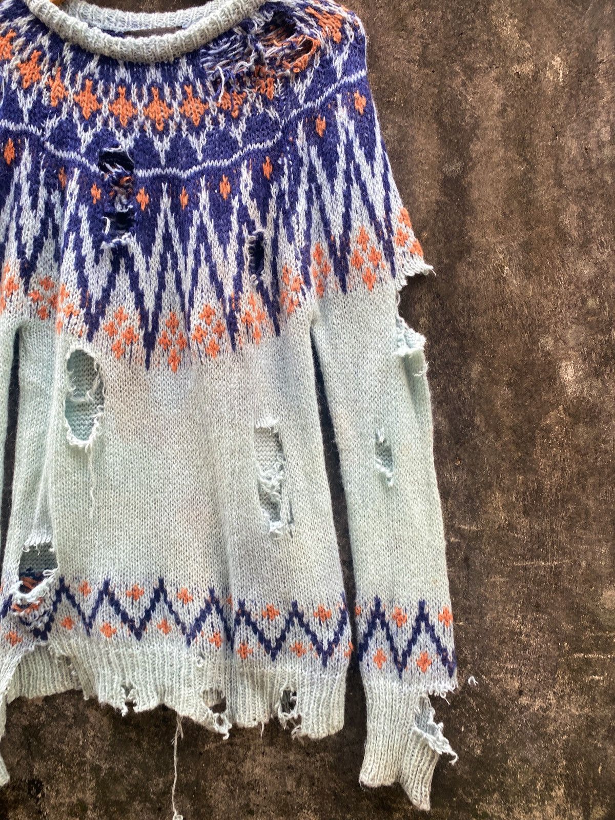 If Six Was Nine × Japanese Brand × Le Grande Bleu (L.G.B.) Js.New York Distressed Grunge Punk Knit numbernine style Size US M / EU 48-50 / 2 - 2 Thumbnail