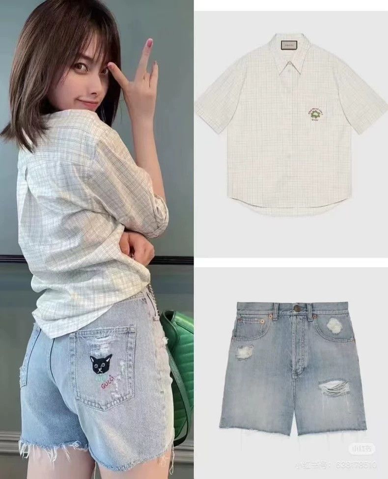 Gucci GucciEmbroidered cat logo denim shorts 2503-Nextarrow Size 25" / US 0 / IT 36 - 7 Thumbnail