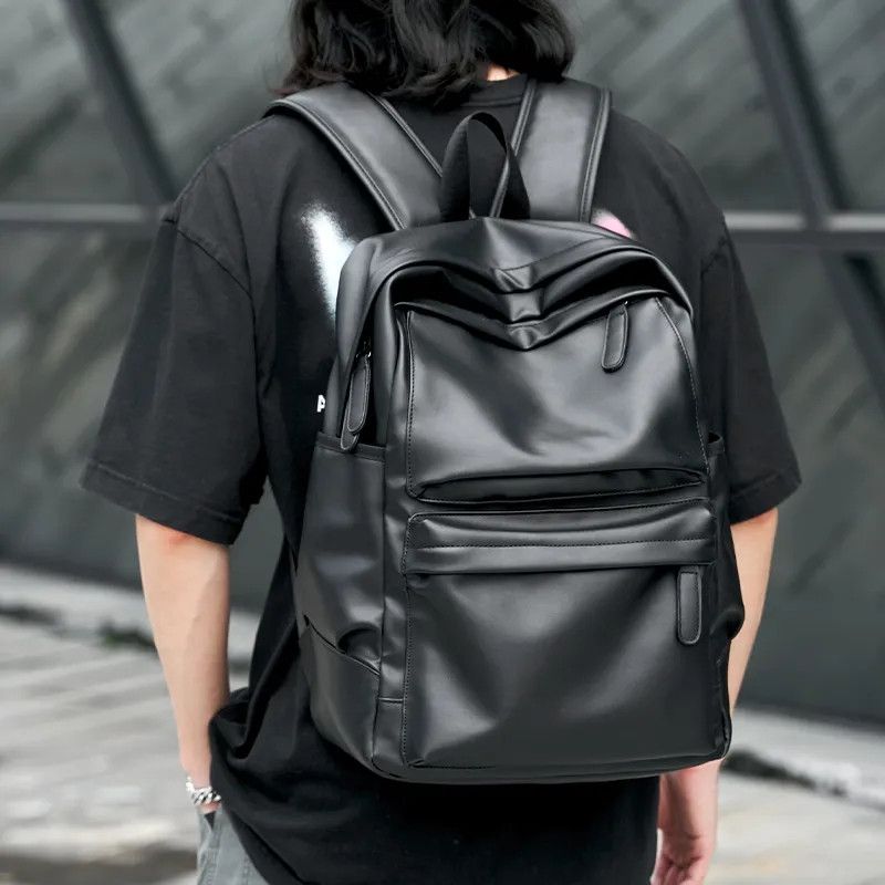 Leather waterproof faux leather backpack aesthetic Size ONE SIZE - 1 Thumbnail