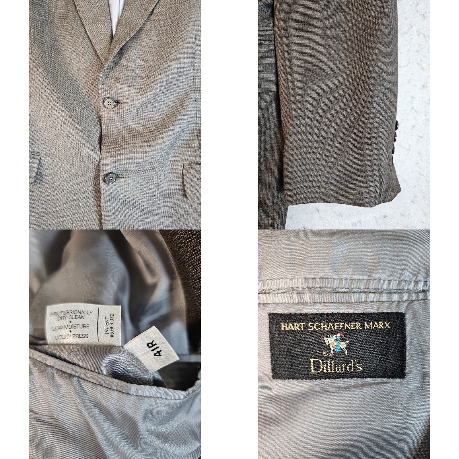 Hart Schaffner Marx Hart Schaffner Marx Signature Houndstooth Brown 2 Piece Suit Mens Size 41 R 34x32 Size 42R - 10 Thumbnail