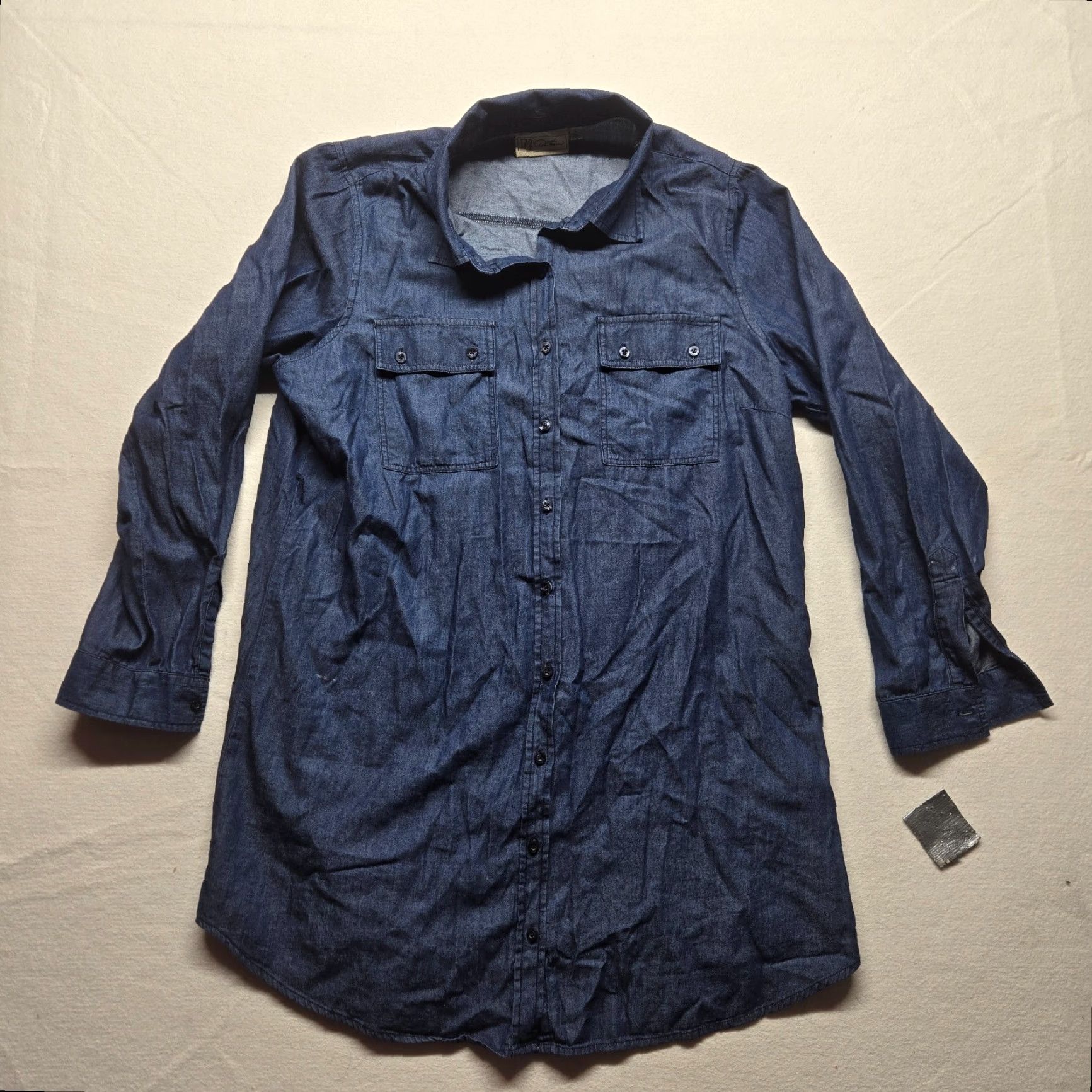 Vintage Diane Gilman DG2 Women’s Blue Button-Up Shirt Casual Long Sleeve Cotton Size Large Size L / US 10 / IT 46 - 2 Thumbnail