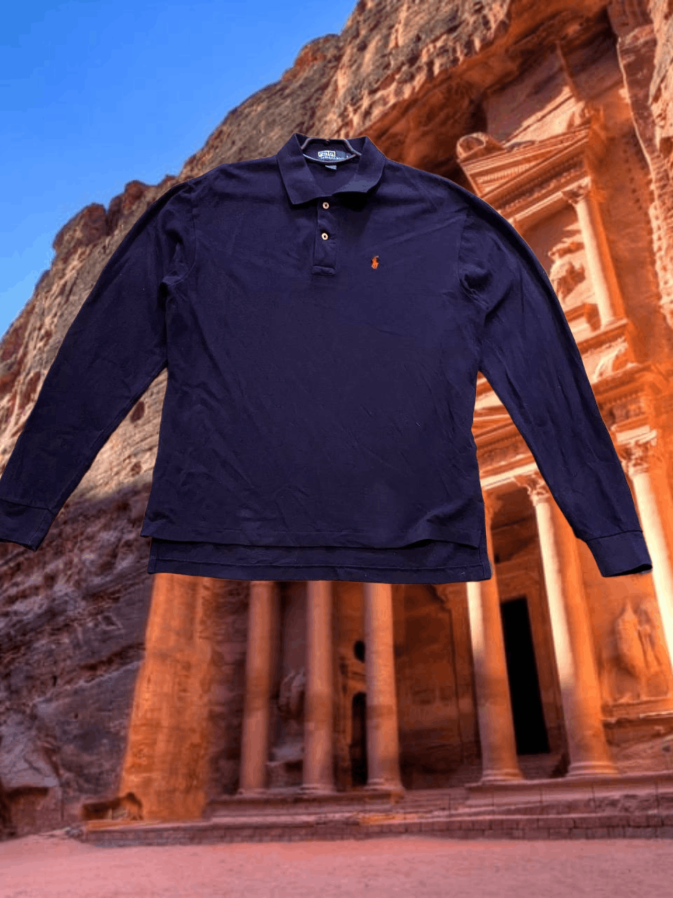 Polo Ralph Lauren Long Sleeve blue Y2K Vintage Polo by Ralph Lauren Size US L / EU 52-54 / 3 - 1 Thumbnail