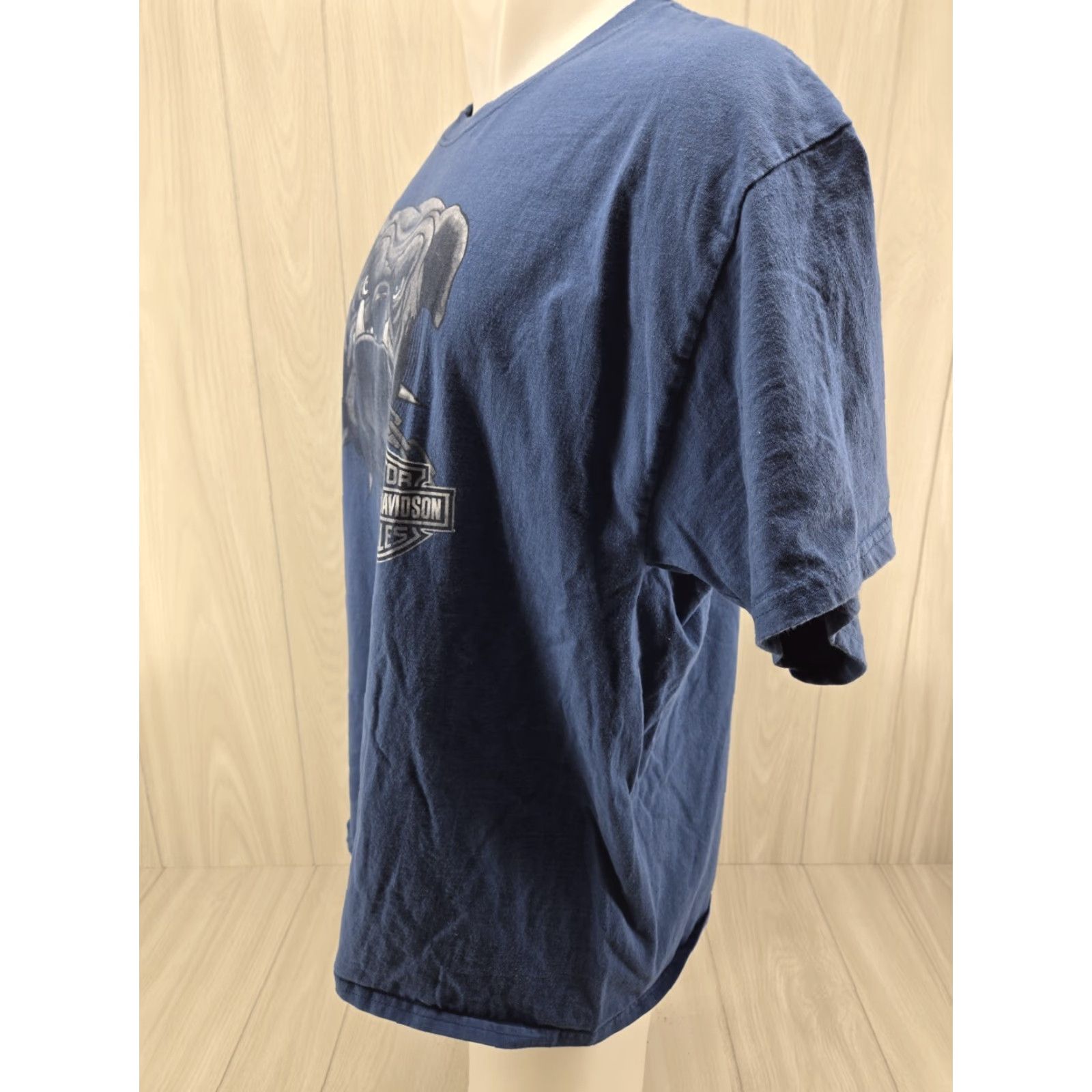 Harley Davidson Harley-Davidson Tee T-Shirt XL Blue Men Short Sleeve Crew Neck Logo Graphic Print 20s-90s Biker Motorcycle Casual Modern Size US XL / EU 56 / 4 - 4 Thumbnail