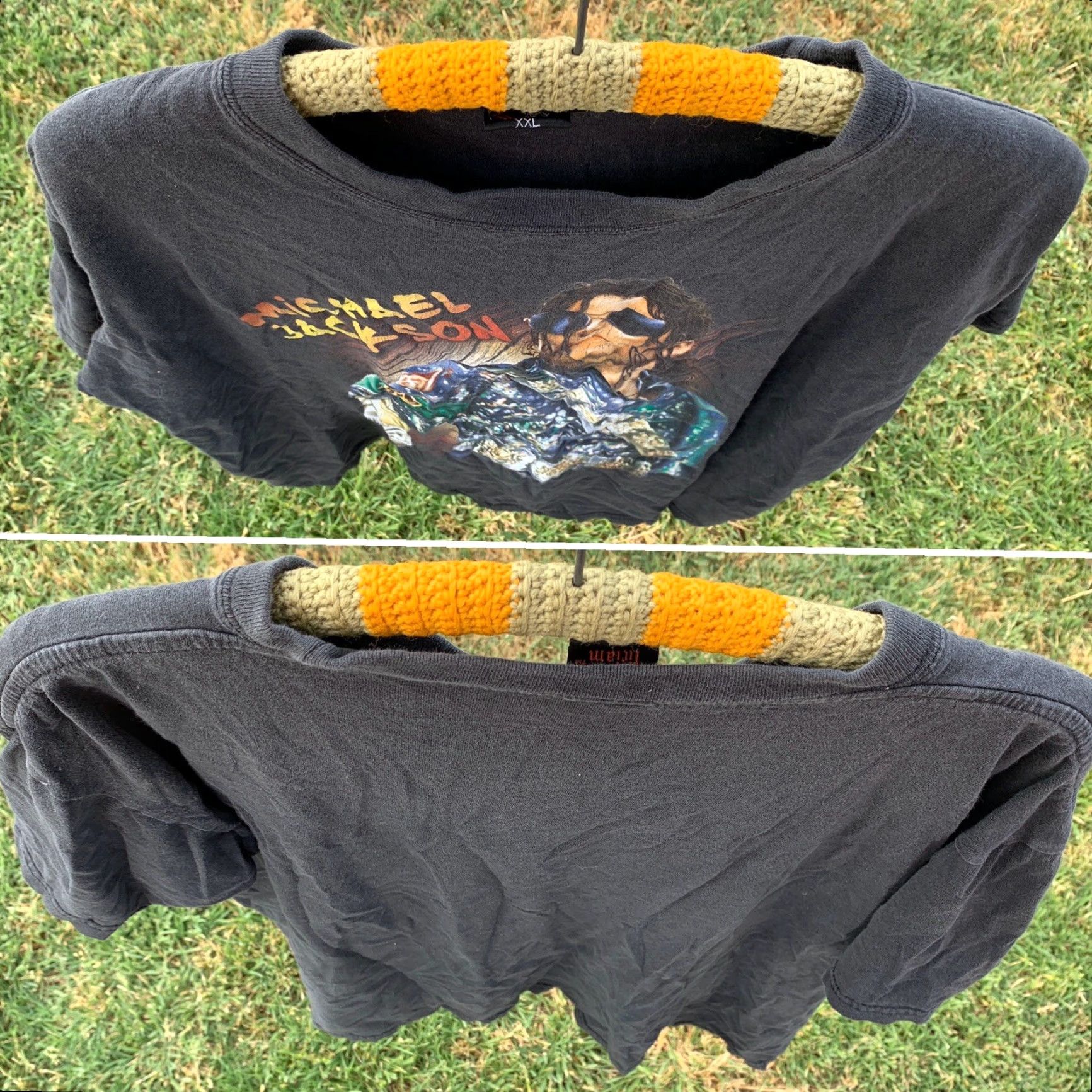 Vintage VINTAGE Michael Jackson T Shirt Roman Ticiam XXL Black Crew Neck Short Sleeve Graphic Print Men's 90s Retro Fan Made Tee Size US XXL / EU 58 / 5 - 3 Thumbnail