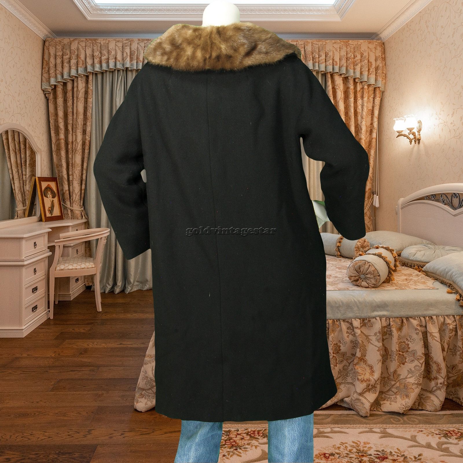 Other 50s Vintage Mink Rockabilly Pin Up Swing Princess Wool Coat Size M / US 6-8 / IT 42-44 - 4 Thumbnail