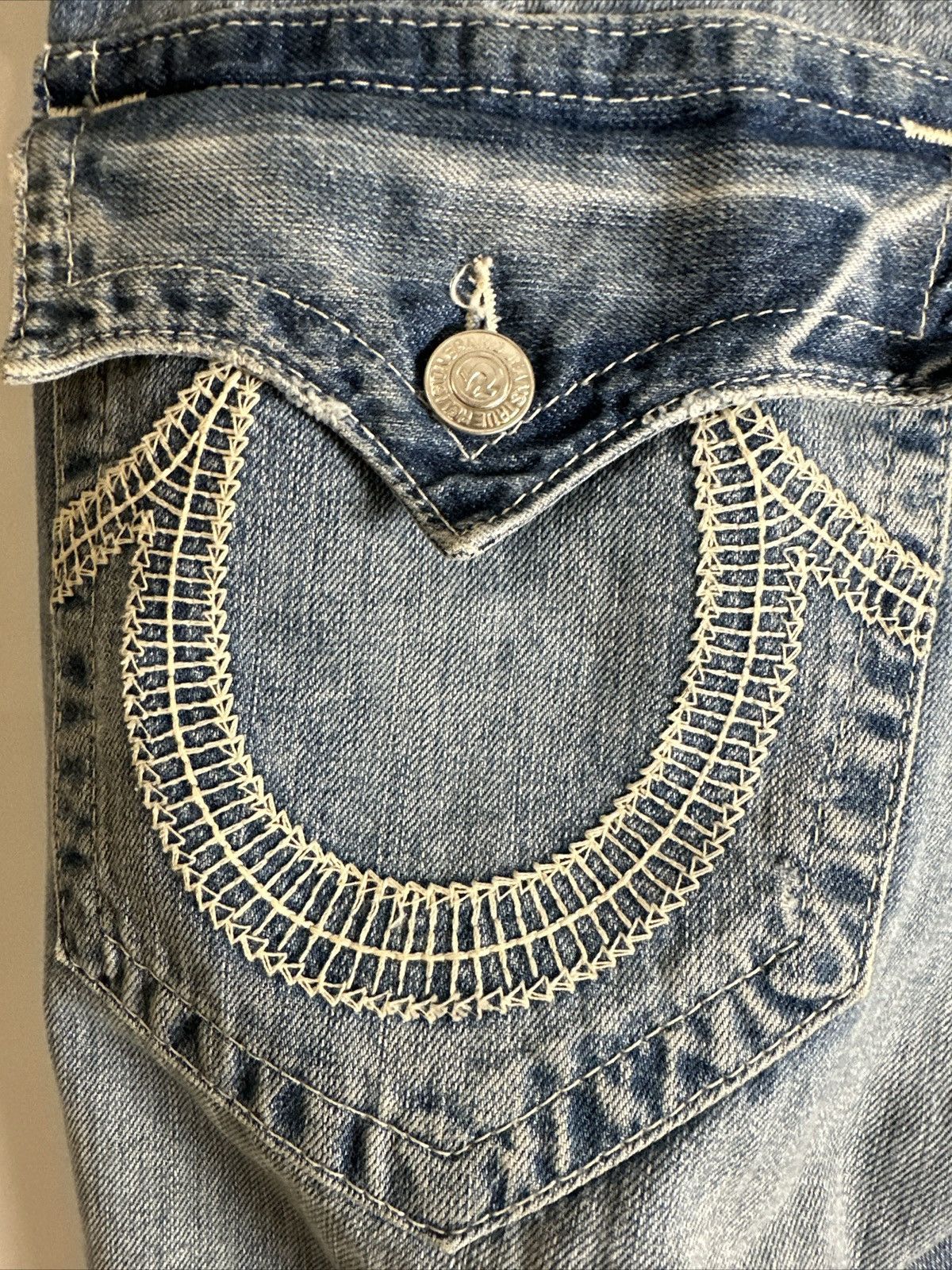 True Religion × Vintage True Religion Men's Straight Leg Denim Blue Jeans Size 38 Size US 38 / EU 54 - 4 Thumbnail