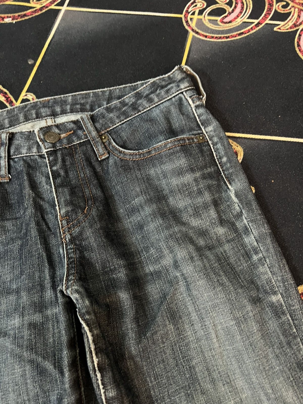 Japanese Brand × Uniqlo × Vintage 💥Flare💥Vintage Uniqlo Flare Blue Jean Size 28" / US 6 / IT 42 - 8 Thumbnail