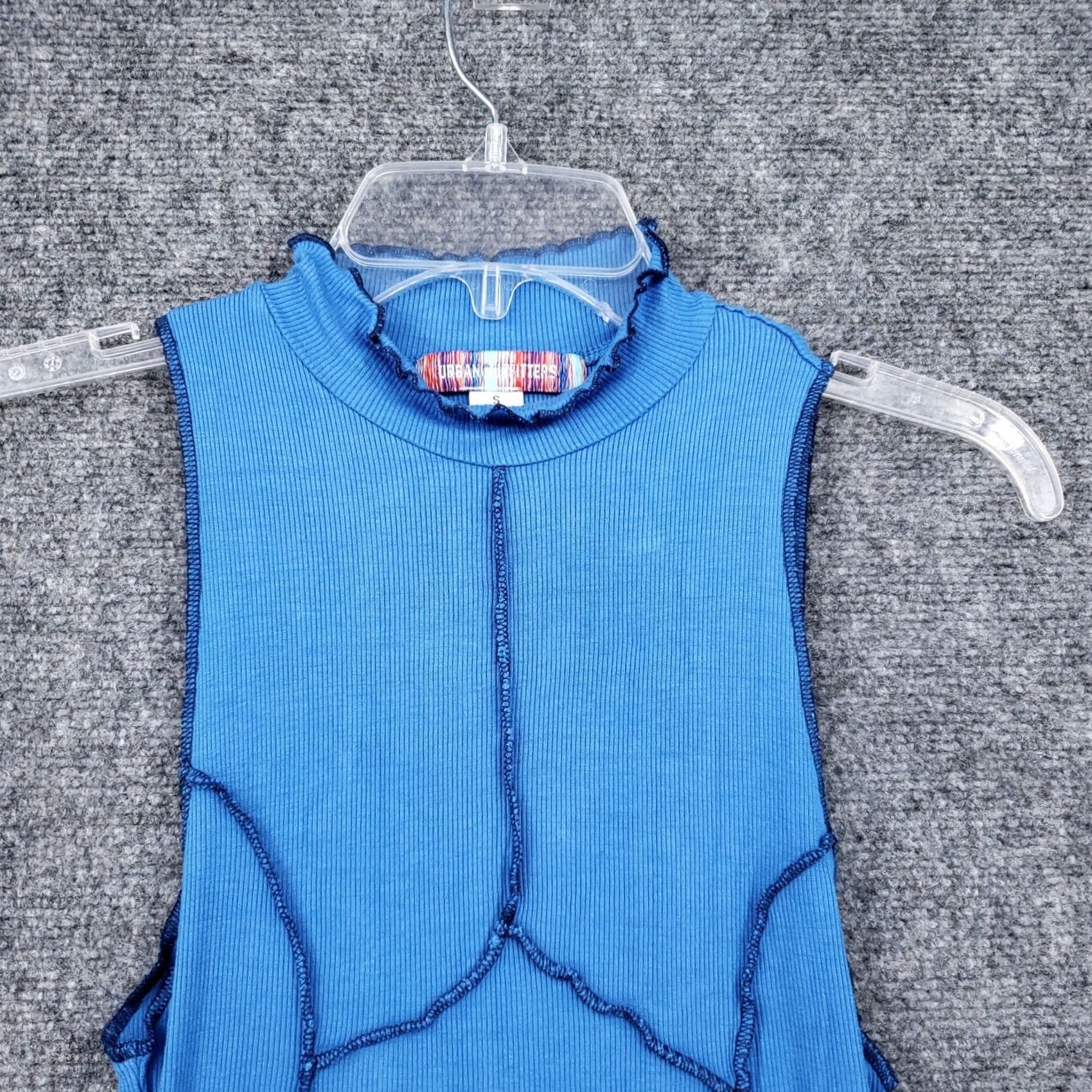 Urban Outfitters Urban Outfitters Dress Womens S Small Blue Knit Mini Ribbed Cut Out Seamed Size S / US 4 / IT 40 - 3 Thumbnail