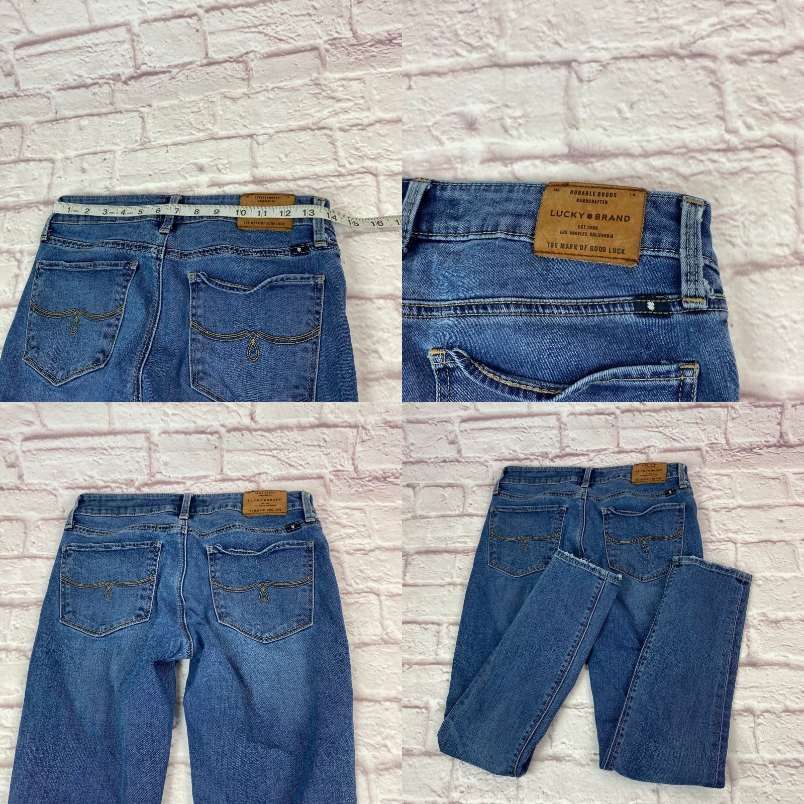 Lucky Brand Lucky Brand Jeans Womens Size 4/27 Lolita Skinny Low-Rise Raw Hem Medium Wash Blue 90s Size 27" / US 4 / IT 40 - 8 Thumbnail