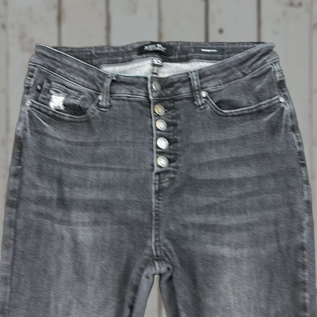 Vintage Judy Blue Jeans Womens 9 Black Skinny High Rise Distressed Stretch Denim 27x26 Jeans Womens Black Skinny High Rise Distressed Stretch 27x26 Size 30" / US 8 / IT 44 - 1 Thumbnail