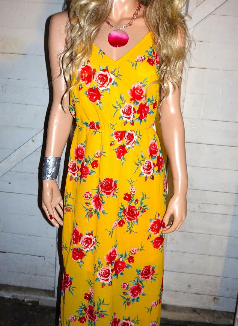 Divided Divided Orange Red Floral maxi Dress 4 Size S / US 4 / IT 40 - 2 Thumbnail