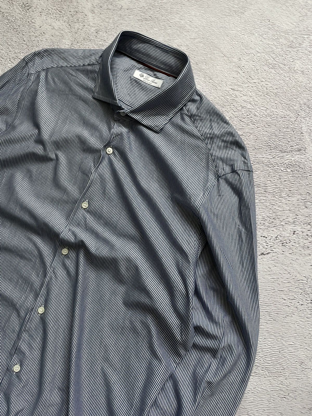 Loro Piana LUXURY LORO PIANA! Dress Shirt Striped Made In Italy Size US L / EU 52-54 / 3 - 4 Thumbnail