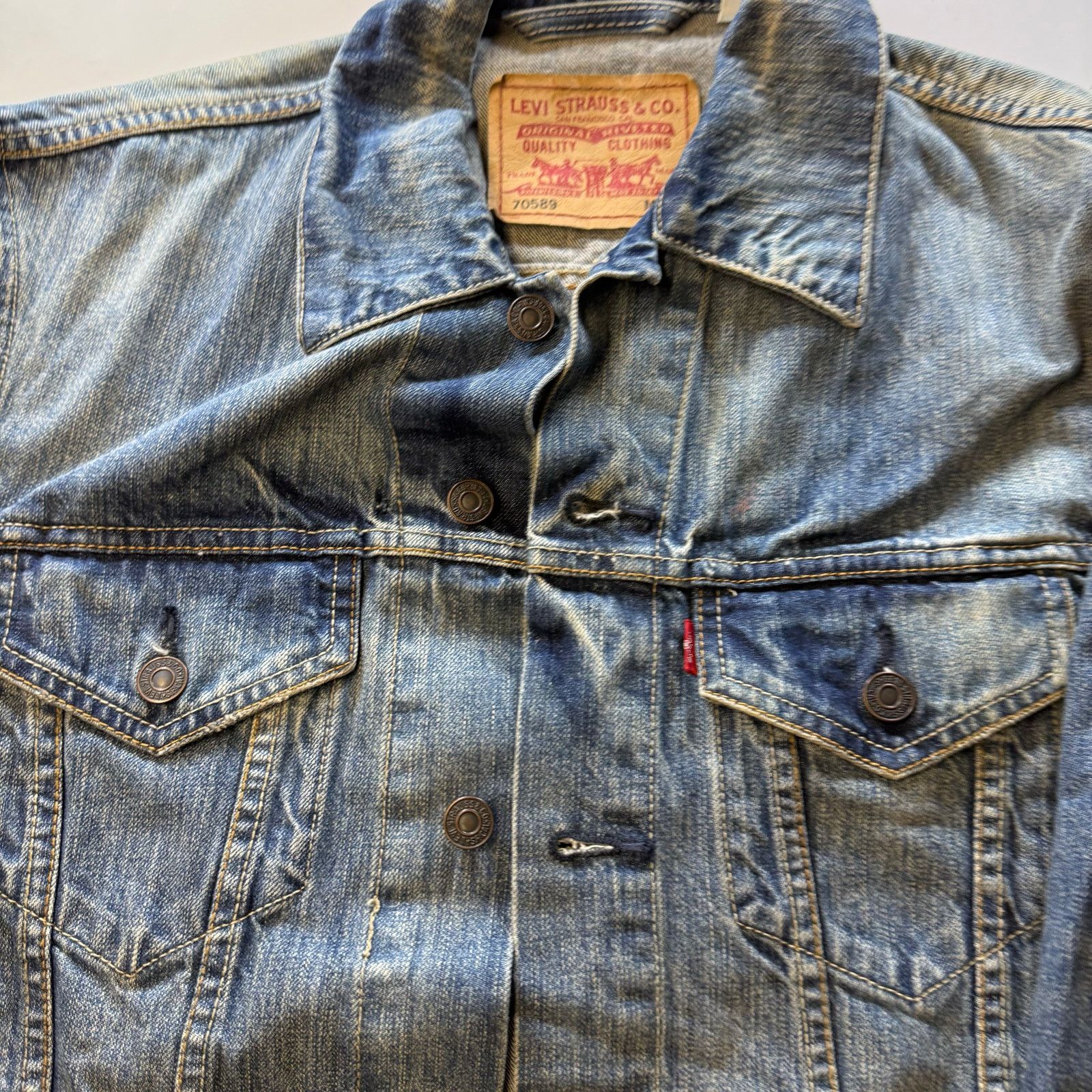 Levi's Levi's 70589 Trucker Denim Blue Jean Jacket Mens Size M Size US M / EU 48-50 / 2 - 6 Thumbnail