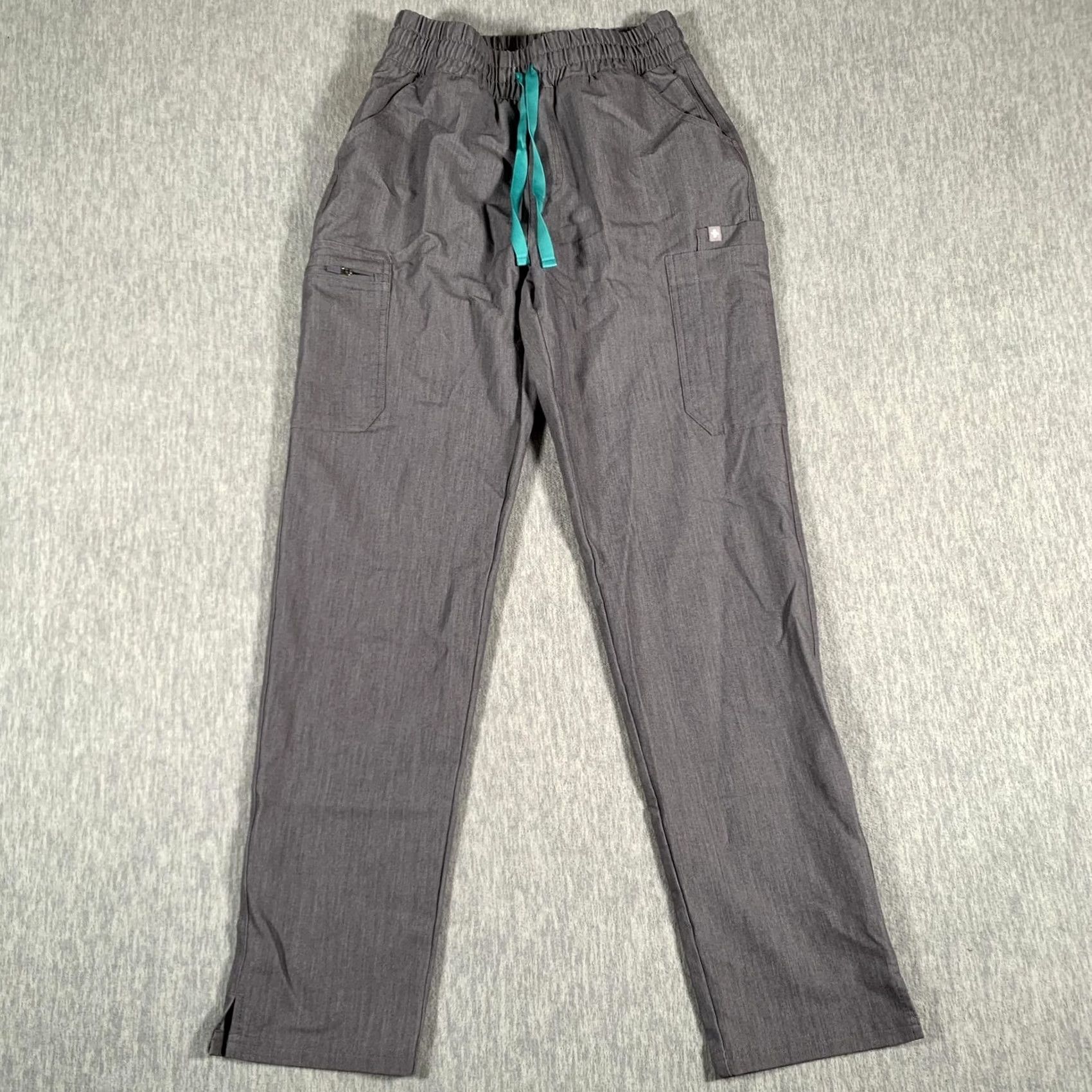 Vintage FIGS Scrub Pants Womens XS Gray Technical Collection Drawstring Cargo Pockets Size 26" / US 2 / IT 38 - 2 Thumbnail