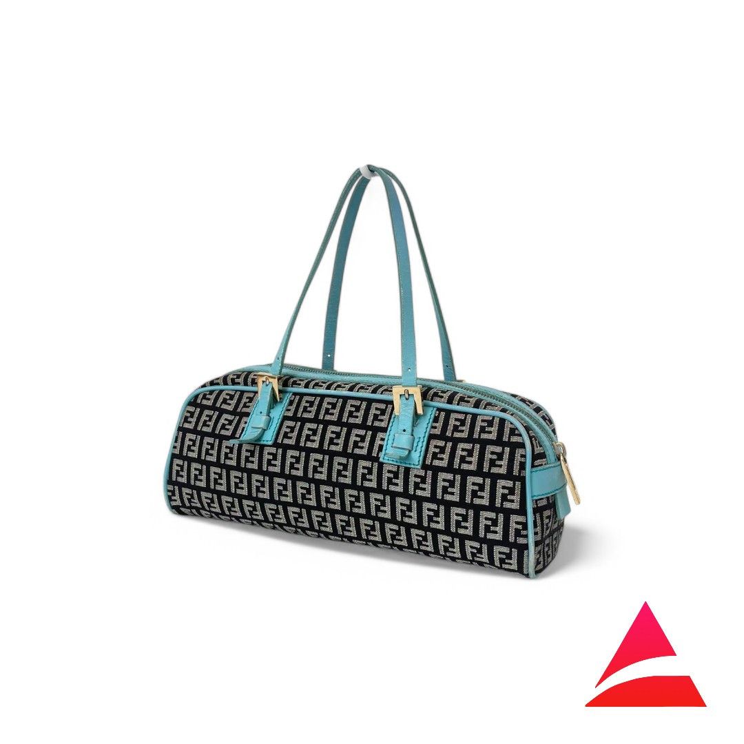 Fendi Fendi - Mini Boston Shoulder Bag Zucchino Zucca Turqoise Size ONE SIZE - 1 Thumbnail