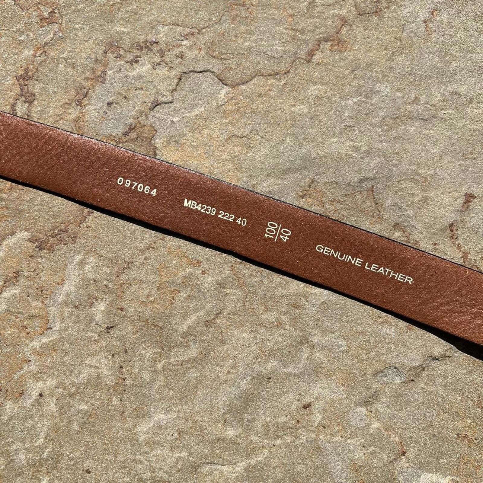 Fossil Y2K Light Brown Double Stitched Leather Belt Size ONE SIZE - 6 Thumbnail