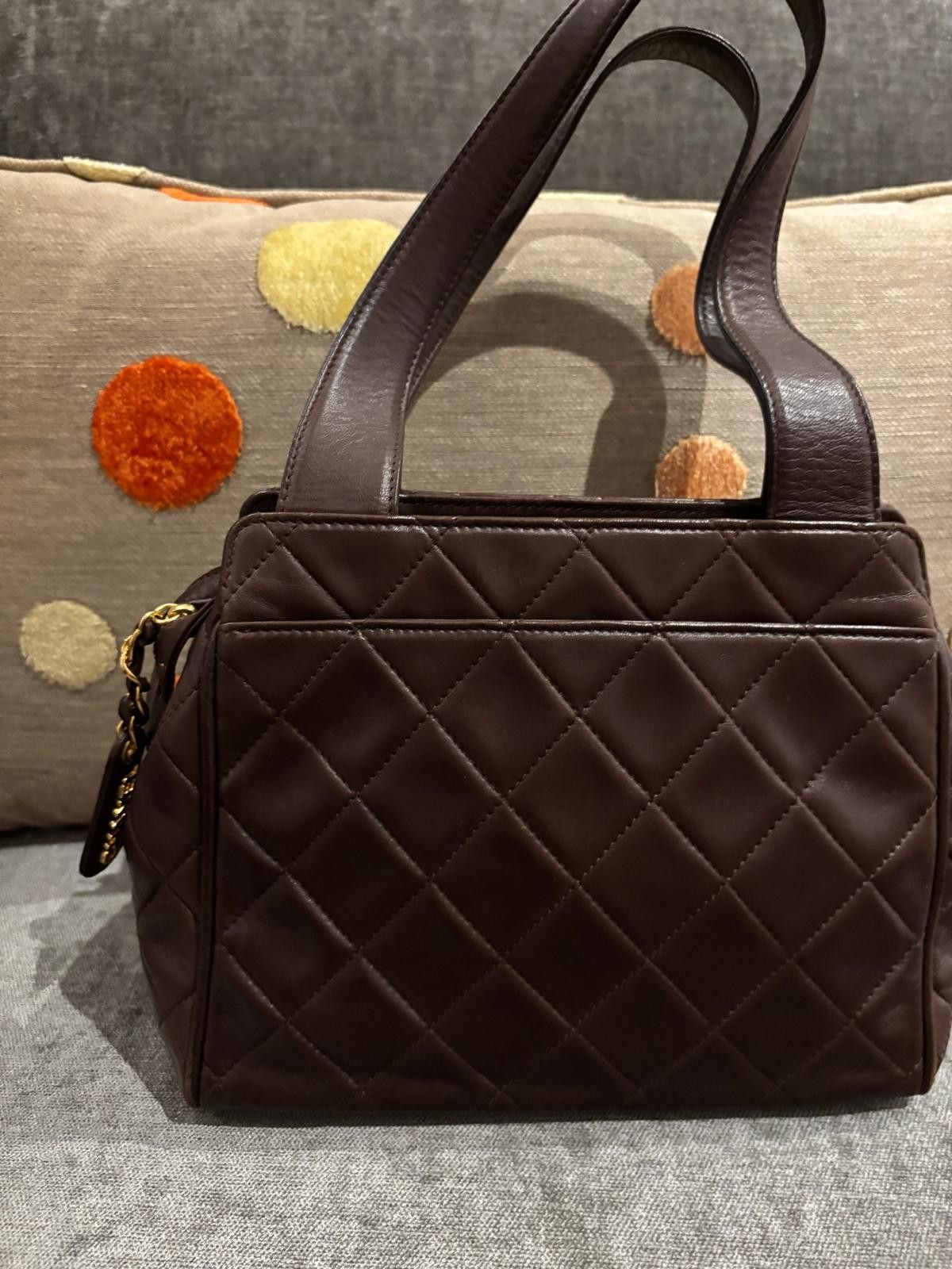 Chanel Chanel Brown Lambskin Quilted CC Shoulder Bag Size ONE SIZE - 2 Thumbnail