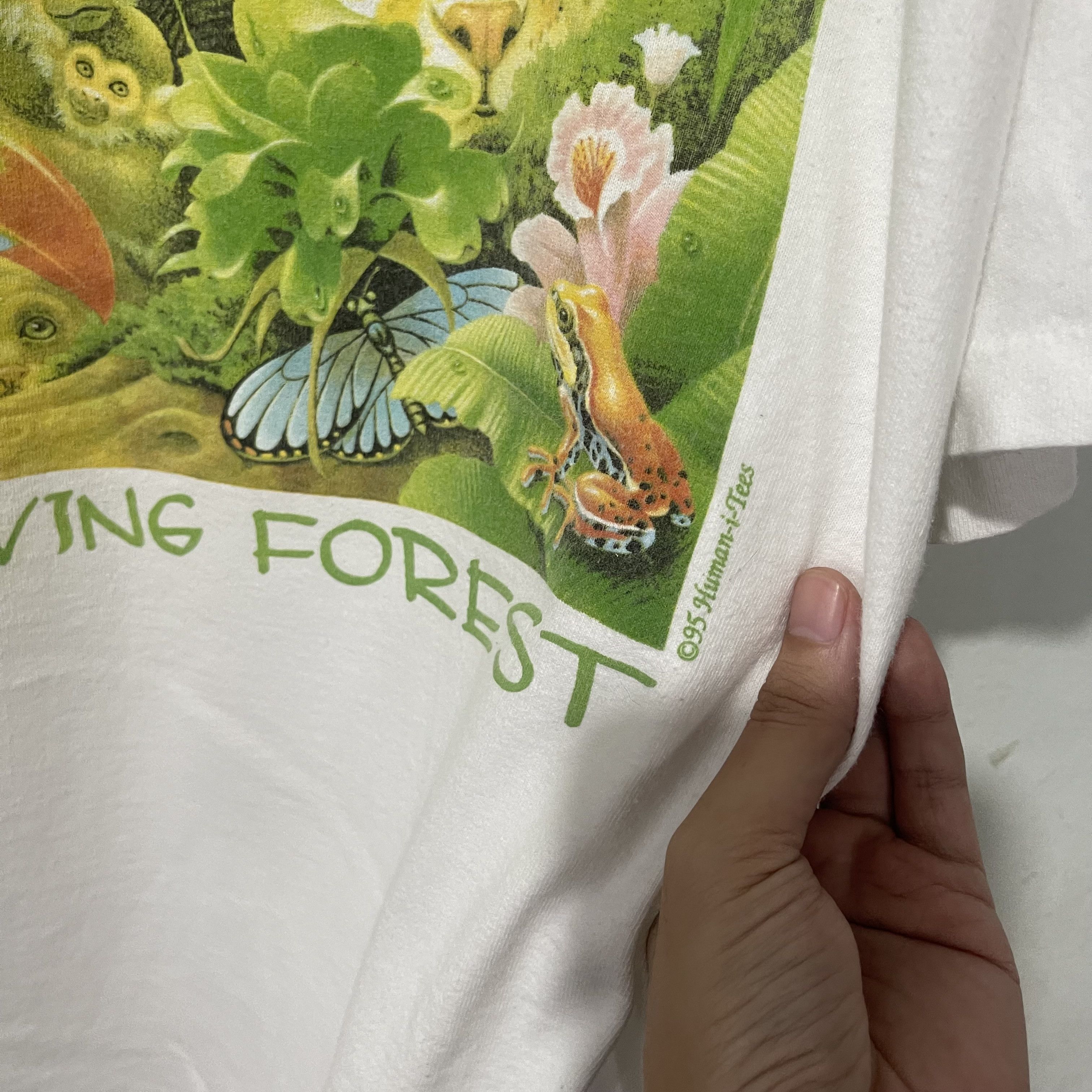 Vintage Vintage 1995 Human-i-Tees “The Living Forest” T-shirt Size US XL / EU 56 / 4 - 3 Thumbnail