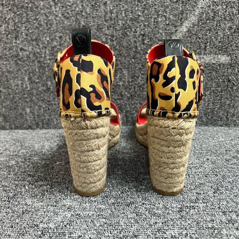 Louis Vuitton Louis Vuitton Leopard Print Wedge Sandals - Size US 6 / EU 39 - 3 Thumbnail