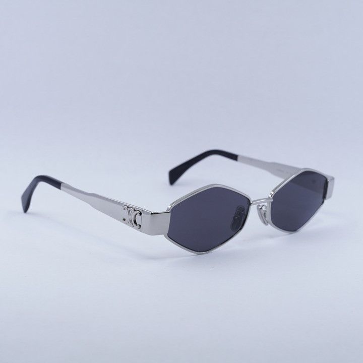 Celine Celine CL40254U 16A Sunglasses Palladium Geometric Frame Size ONE SIZE - 8 Thumbnail