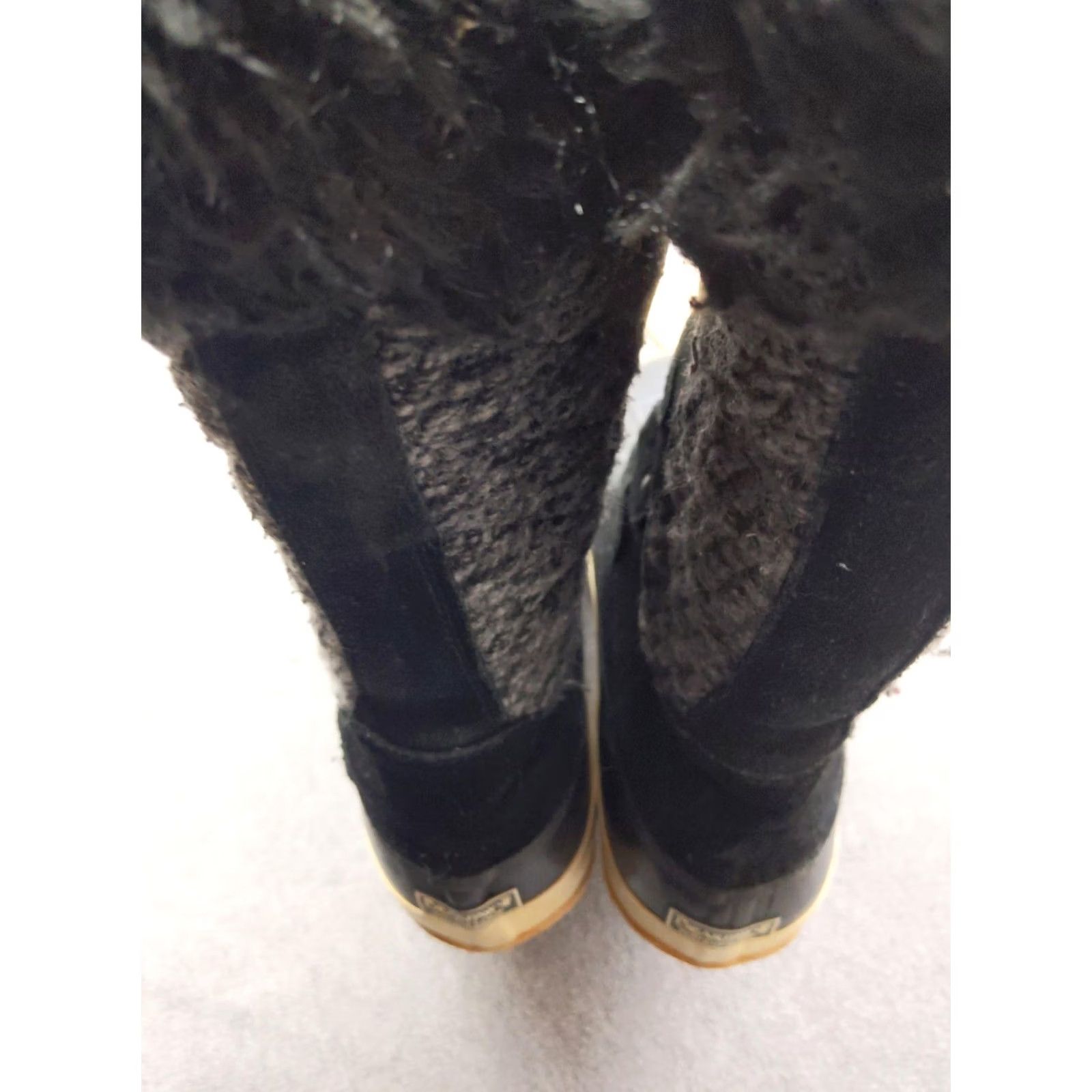 Vintage BEARPAW Snow Boots Womens Size 11 42 Black Suede Mid-Calf Waterproof Snow Boot Winter Outdoor Lined Fur Trim Shoes Mens Womens Boys Girls Size US 11 / IT 41 - 4 Thumbnail