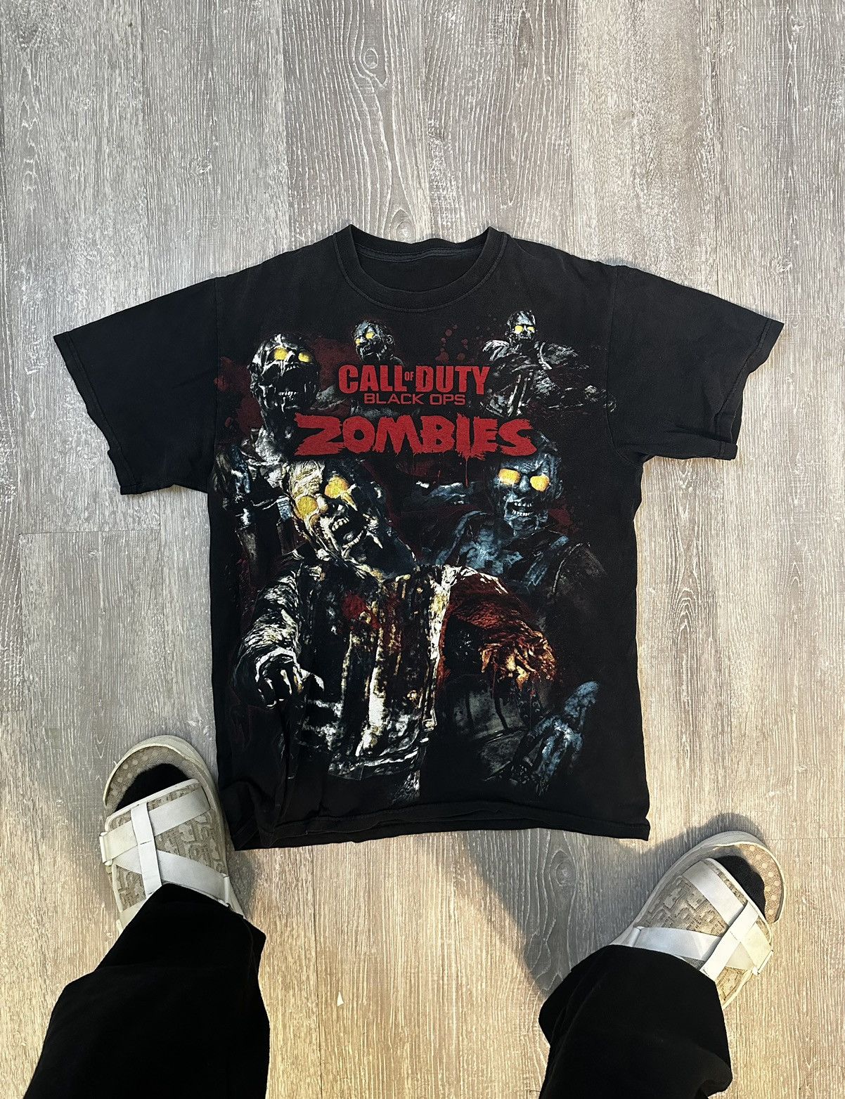 image of Vintage Call Of Duty Zombies Promo Tee in Black, Men's (Size Small)