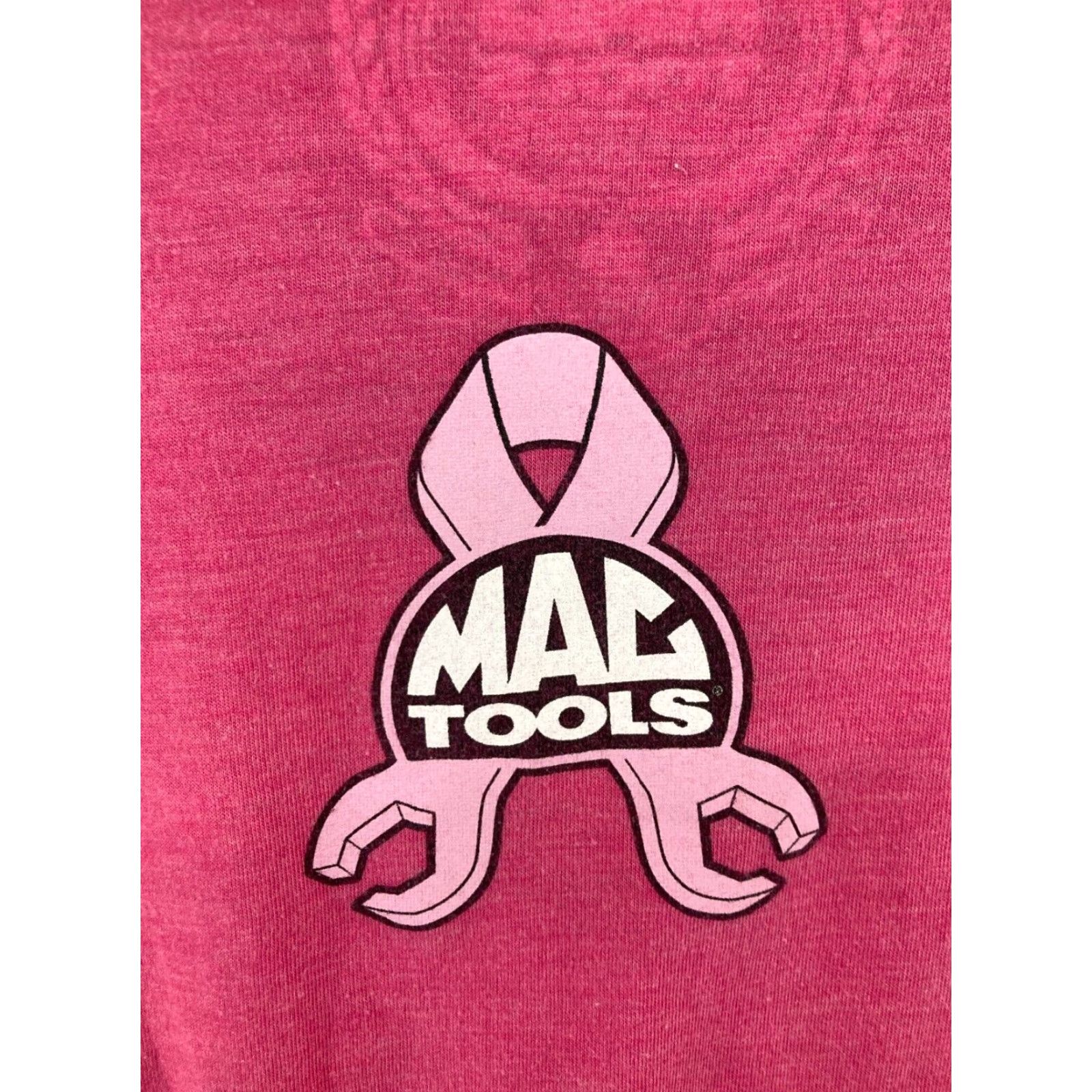 Vintage Mac Tools T-Shirt Womens Small Pink Breast Cancer Awareness Cap Sleeve V-Neck Knit Graphic Print 2010s Cars Theme Womens Size S / US 4 / IT 40 - 7 Thumbnail