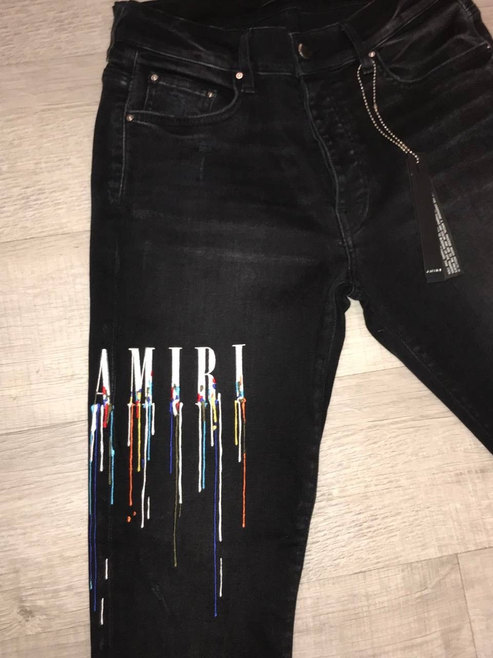 Amiri Amiri Paint Drip Logo jeans Size US 33 - 2 Thumbnail
