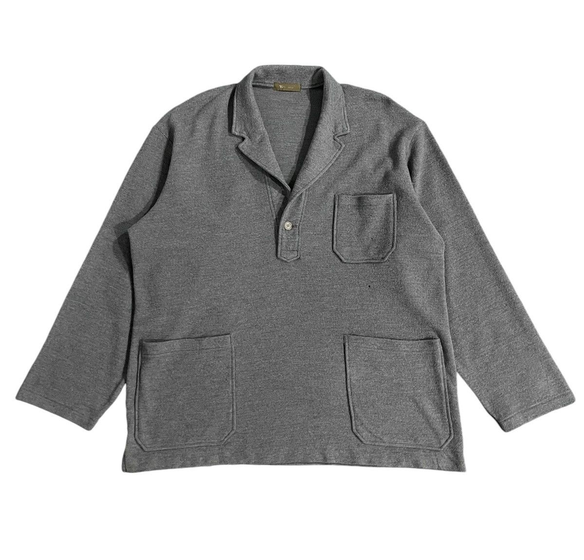 Yohji Yamamoto Vintage Yohji Yamamoto Half Button Wool Jacket Size US XL / EU 56 / 4 - 1 Thumbnail