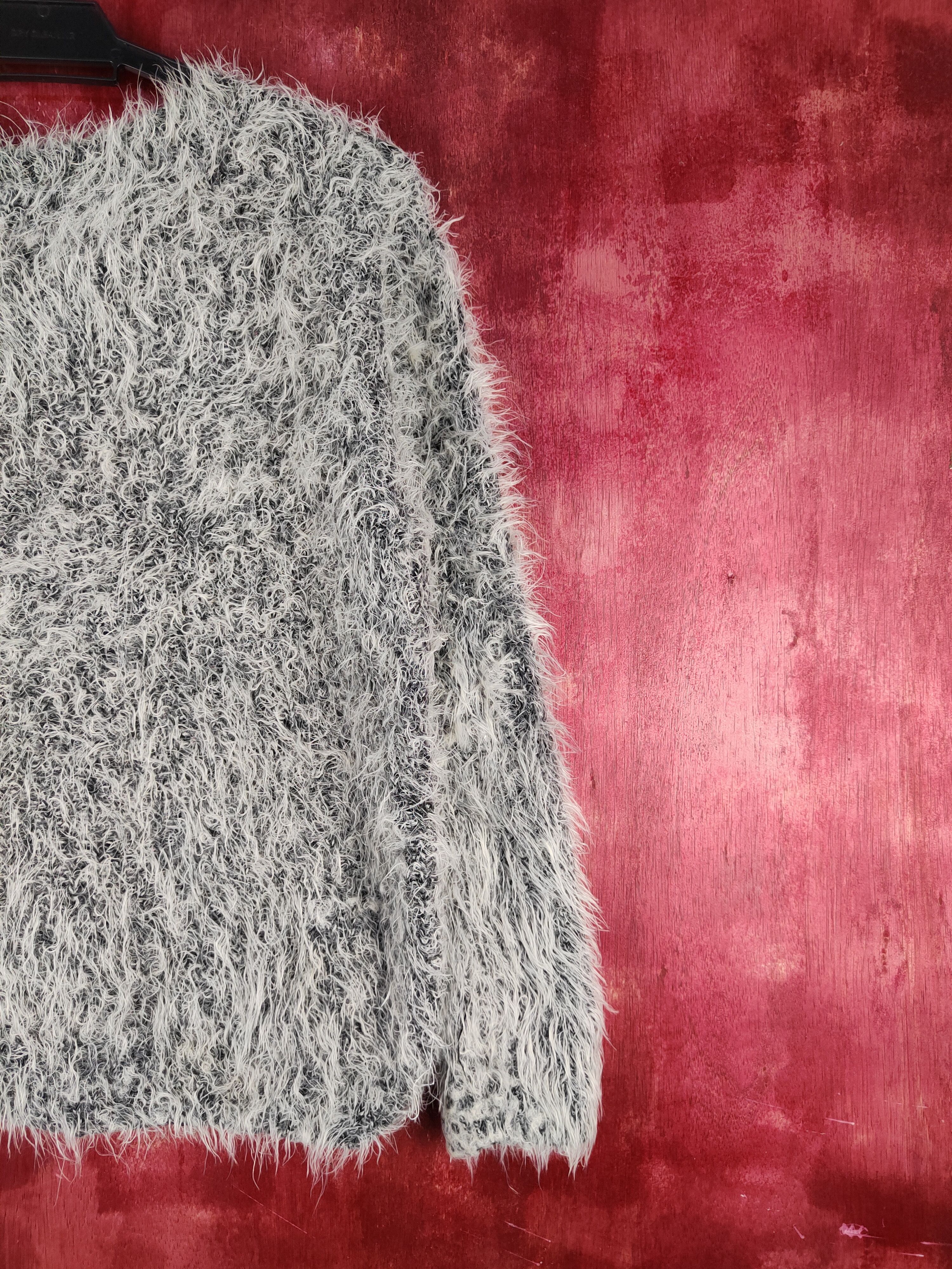 Aran Isles Knitwear × Japanese Brand Japanese Brand White Black Fur Mohair Knitwear #S2102 Size M / US 6-8 / IT 42-44 - 9 Thumbnail