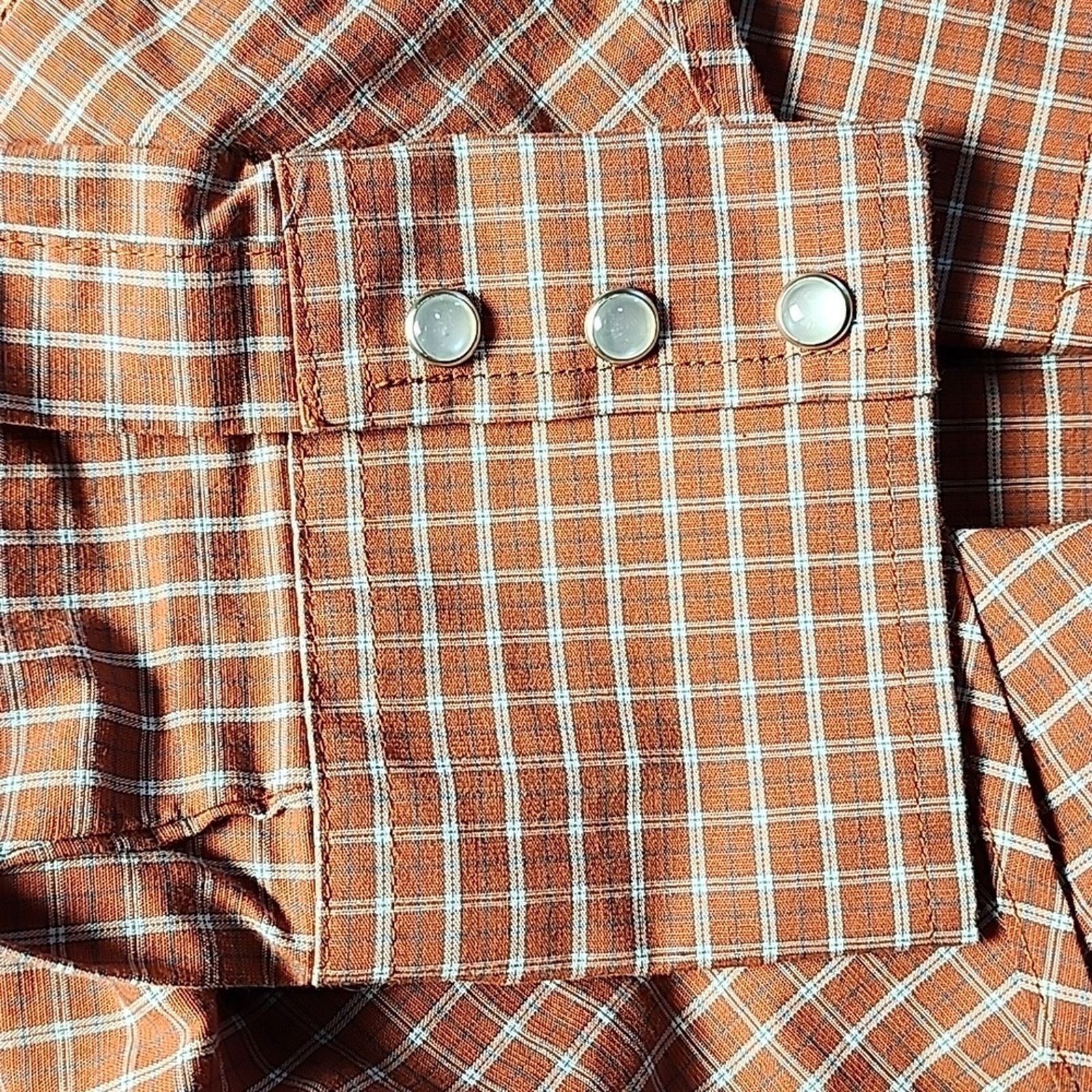 Wrangler Vintage Wrangler Men's Rust Checkered Button Down Shirt Size US M / EU 48-50 / 2 - 5 Thumbnail