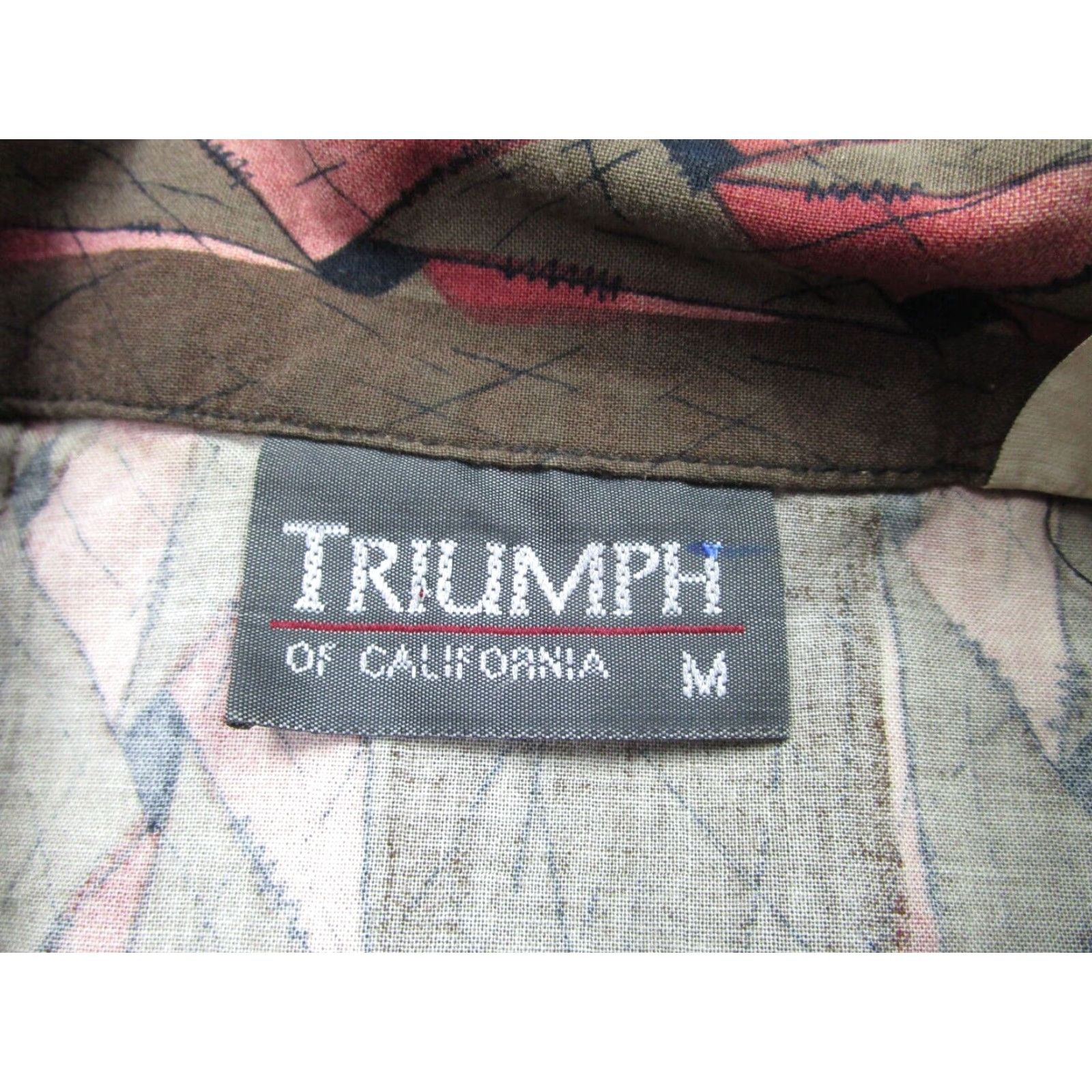 Vintage VINTAGE Triumph California Shirt Mens M Brown Red Argyle Diamond Rockabilly 90s Size US M / EU 48-50 / 2 - 6 Thumbnail