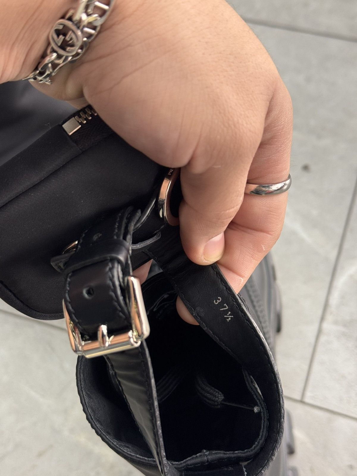 Prada Prada Monolith Brushed Leather And Nylon Pouch Boots Size US 7.5 / IT 37.5 - 11 Thumbnail