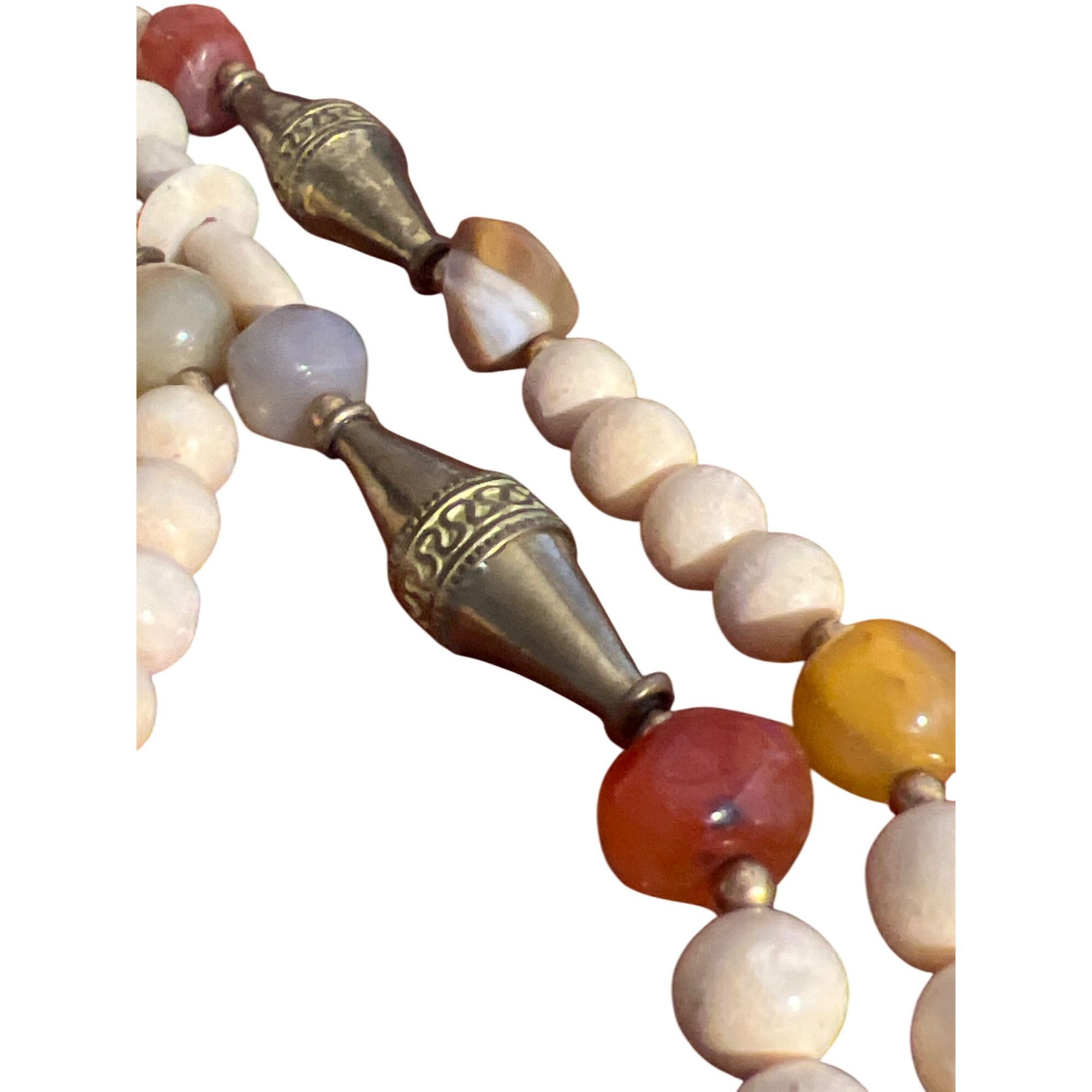 Other Vintage 2 Strand Necklace Natural Beads Brass Quartz Beads H Size ONE SIZE - 3 Thumbnail