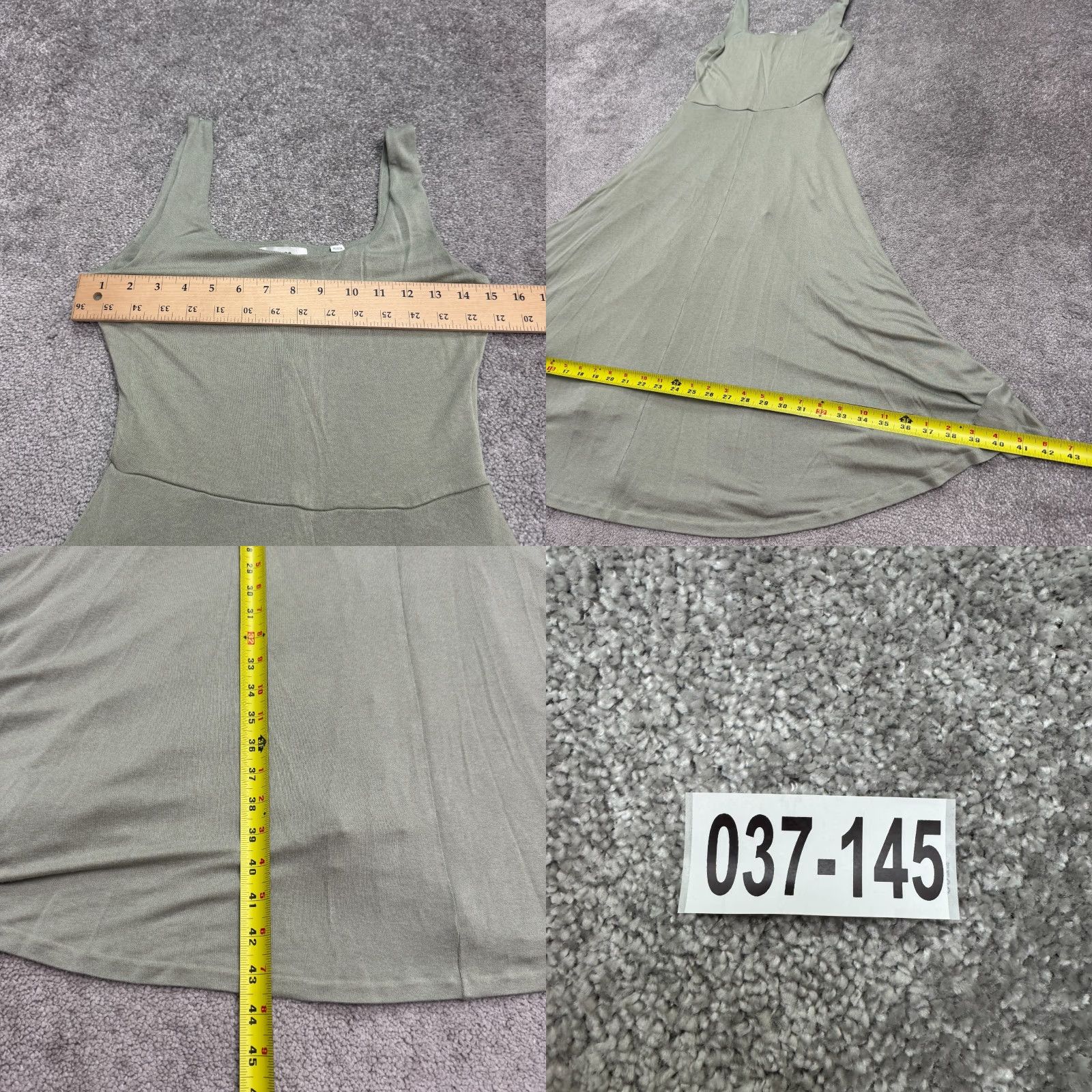 Vince Vince Dress Womens Small Sage Green A-Line Midi Tank Boho Scoop Neck Size S / US 4 / IT 40 - 9 Thumbnail