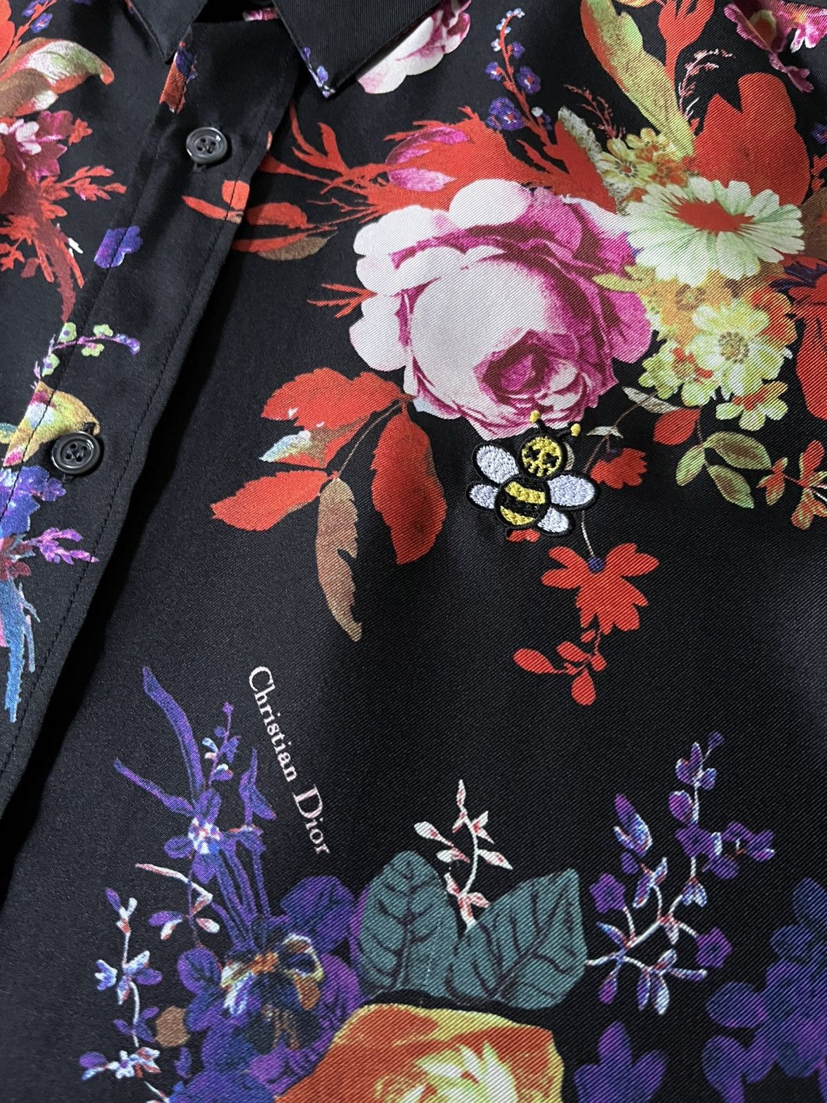 Dior × Kaws Dior x Kaws S/S 2019 silk shirt Bouquet De Fleurs print Size US M / EU 48-50 / 2 - 2 Thumbnail