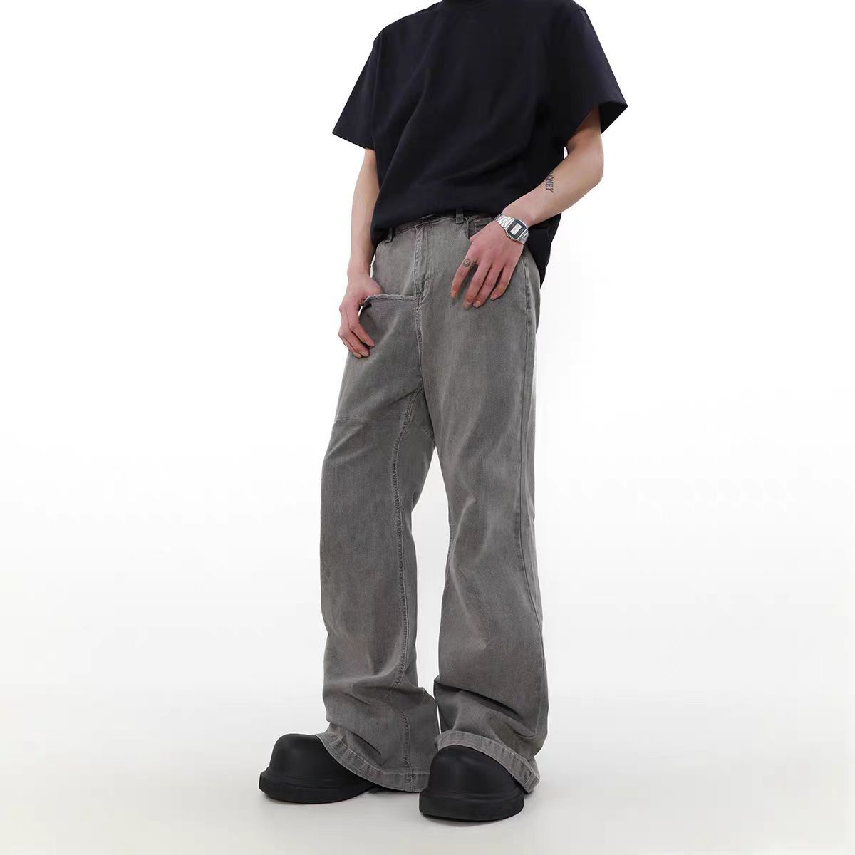Japanese Brand × Jean Vintage high street loose micro flare jeans Size US 33 - 1 Thumbnail